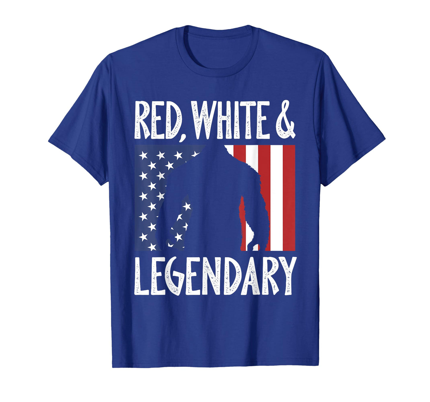Red White Legendary 4th of July Patriotic Bigfoot Sasquatch T-Shirt
