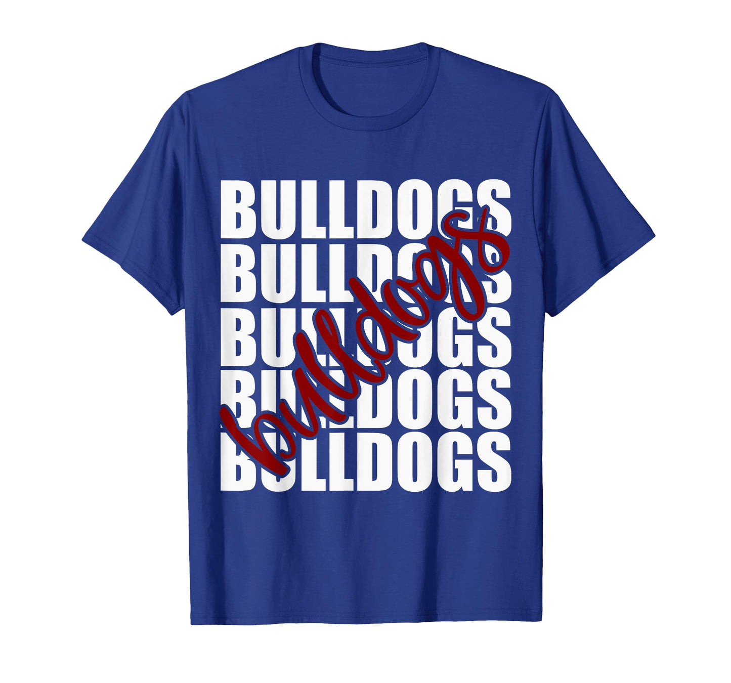 Bulldogs Maroon School Sports Fan Team Spirit T-Shirt