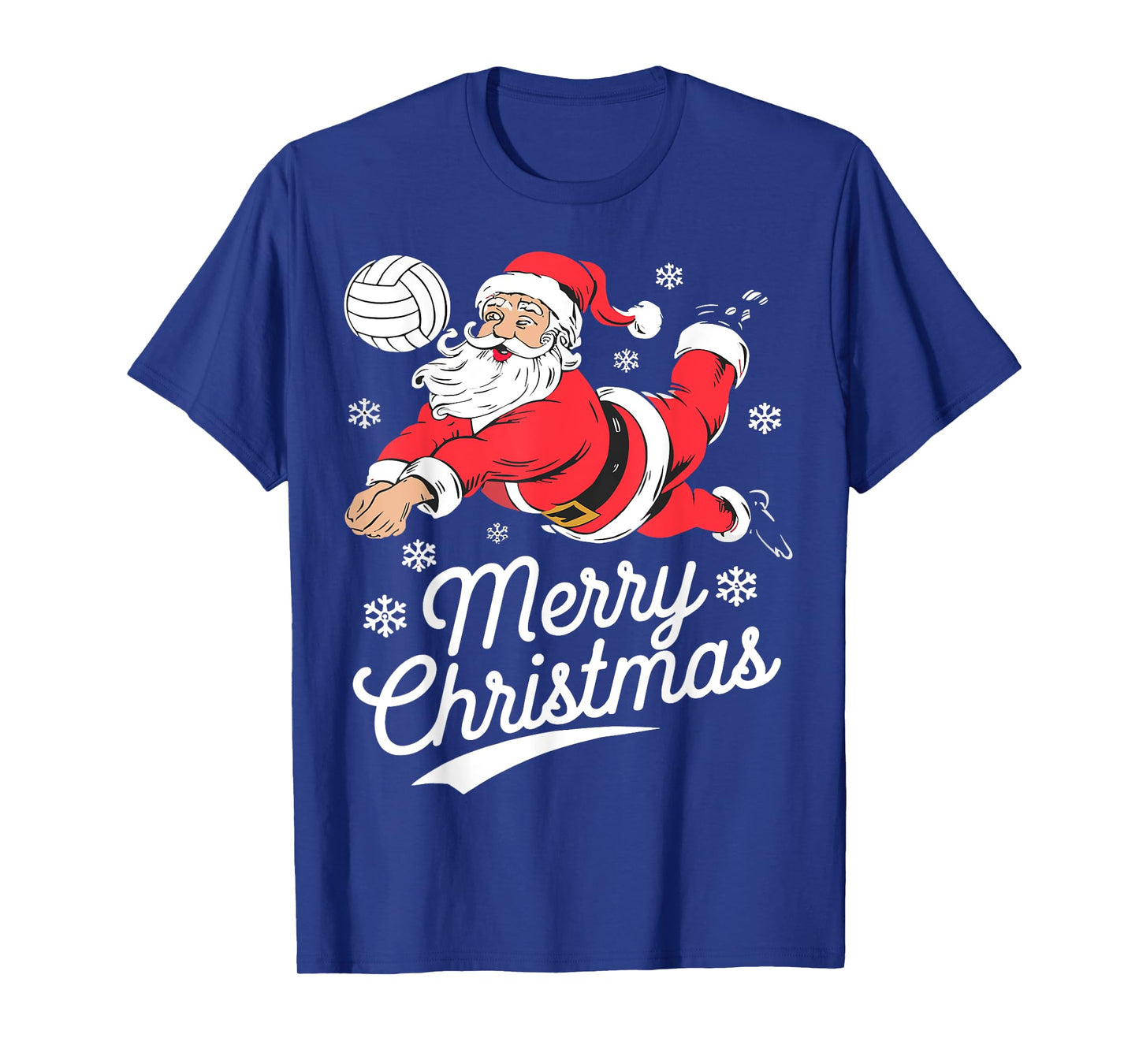 Santa Playing Volleyball Christmas Pajama Cool Sport X-Mas T-Shirt