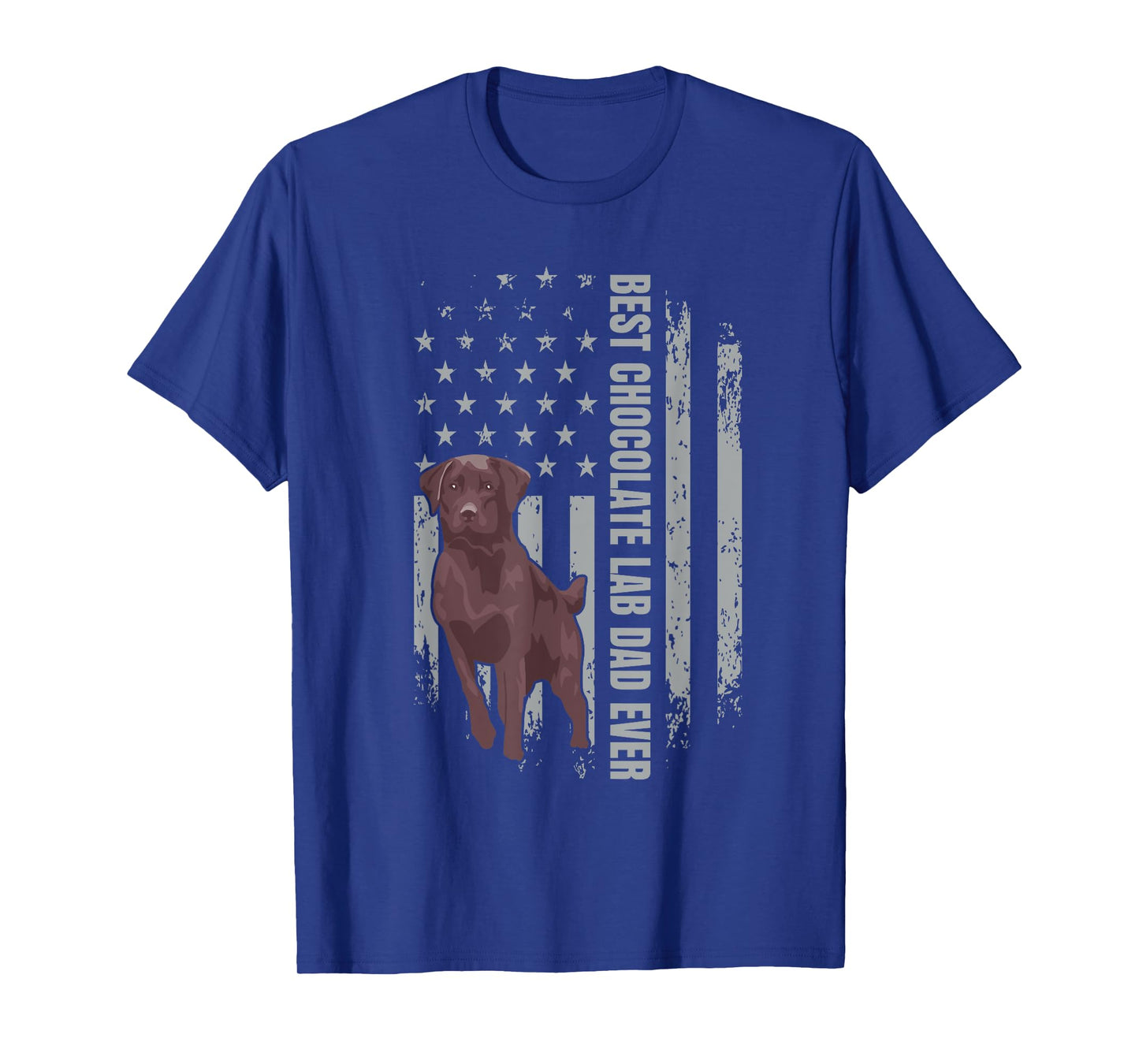 Chocolate Lab Dad American Flag Brown Labrador Retriever T-Shirt