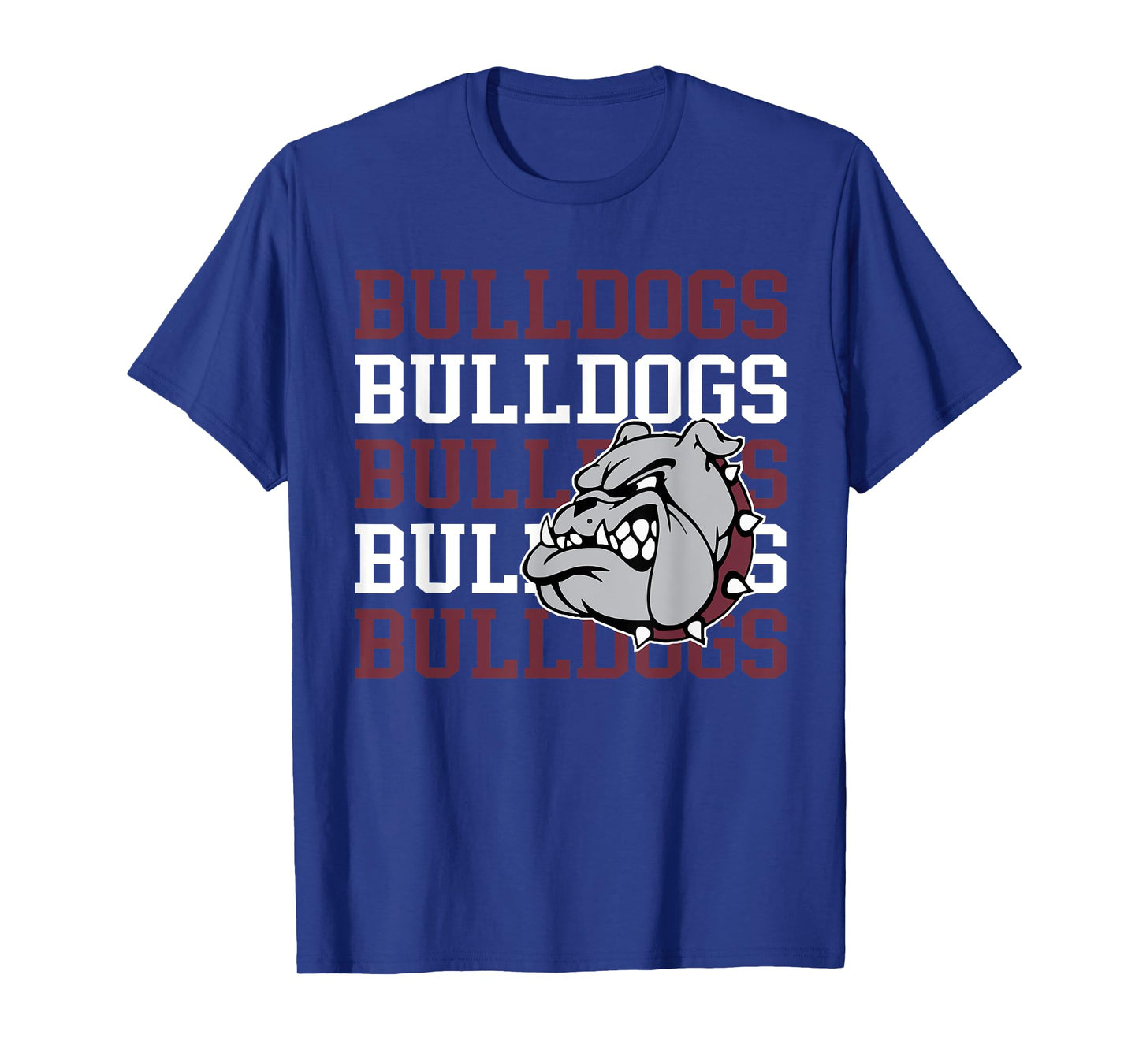Maroon Bulldogs School Spirit Bulldog Mascot Teacher Bulldog T-Shirt