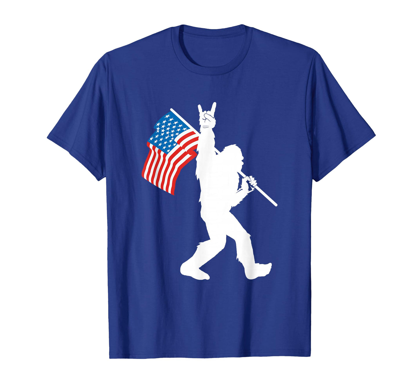 Funny Bigfoot Rock and Roll USA Flag for Sasquatch Believers T-Shirt