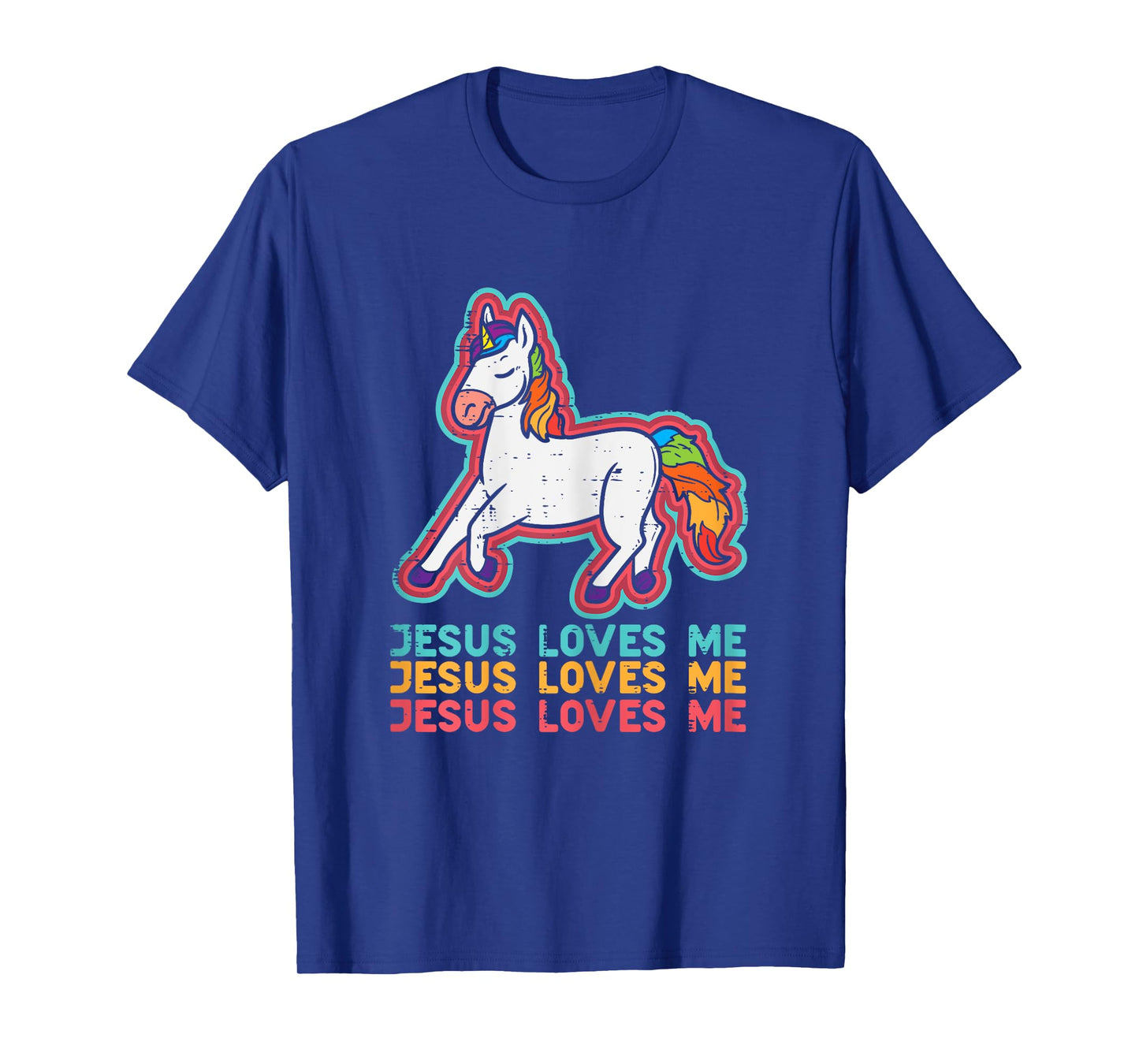 Unicorn Jesus Loves Me Catholic God Christian Women Girls T-Shirt