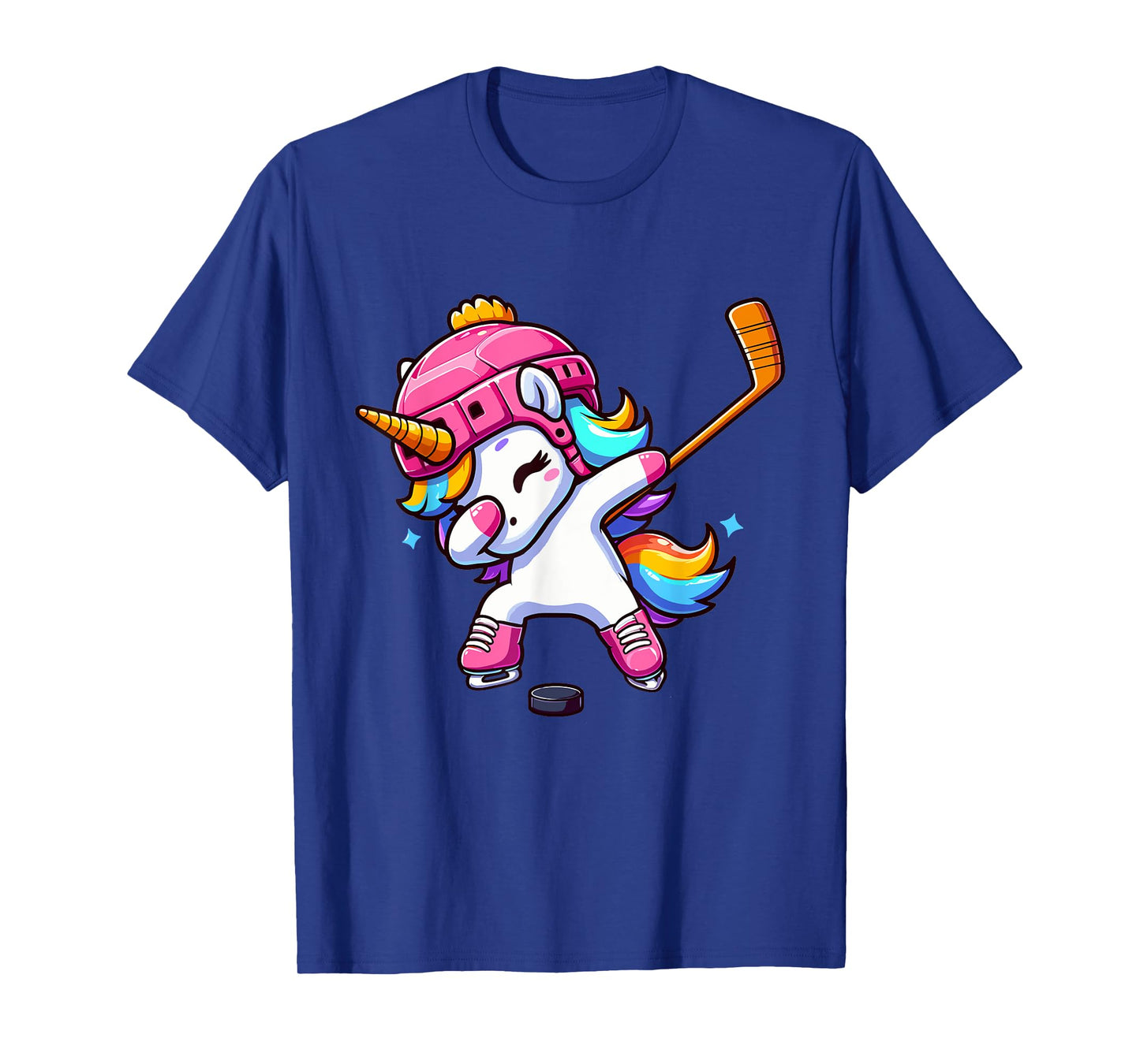 Cute Dabbing Unicorn Ice Hockey Girl Funny Ice Hockey T-Shirt