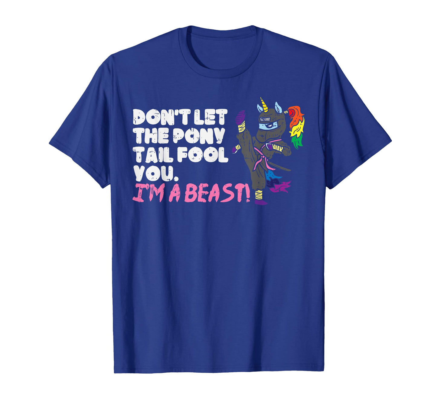 Karate Ninja Unicorn Ponytail Beast Martial Arts Girls Gift T-Shirt