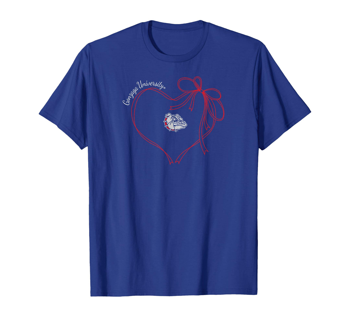 Gonzaga Bulldogs Bow Heart Navy Officially Licensed T-Shirt