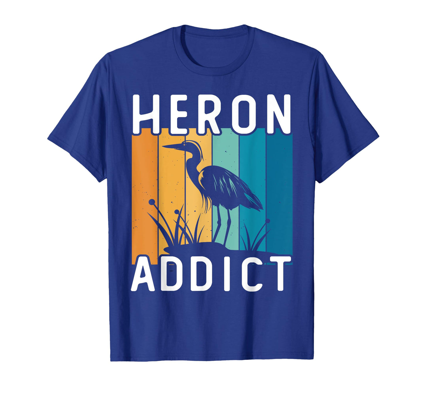 Retro Birding Heron Addict Bird T-Shirt