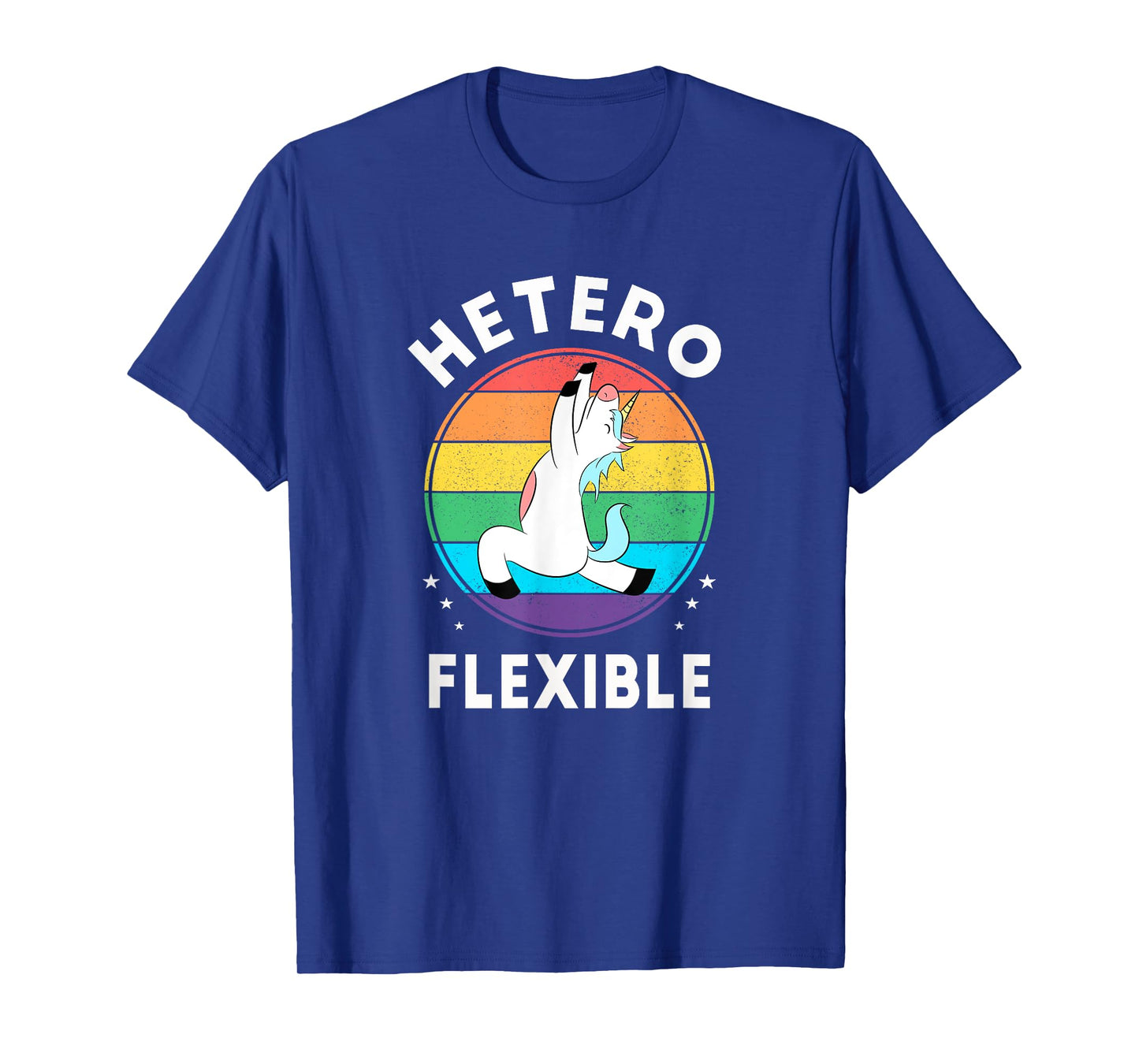 Heteroflexible Funny Yoga Unicorn Queer Ally Gay Pride Stuff T-Shirt