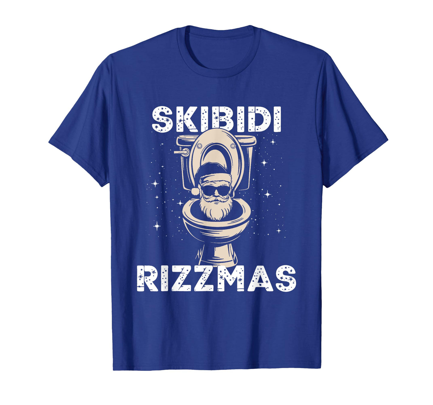 Skibidi Rizzmas Funny Toilet Santa White Elephant Christmas T-Shirt