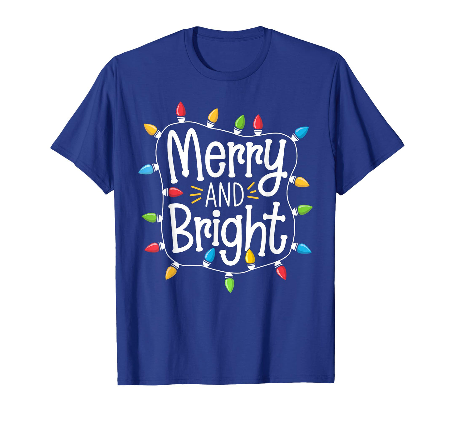 Merry And Bright Santa Christmas Xmas Lights Pajamas Holiday T-Shirt