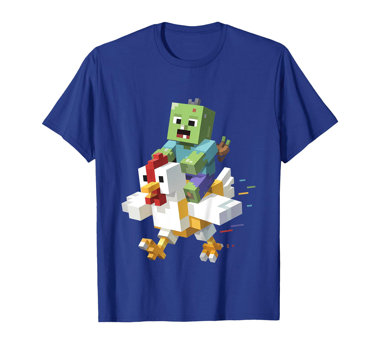 Kids Jock Chicken Shirt Pixel Art Gamer Zombie Boys Kids Funny T-Shirt