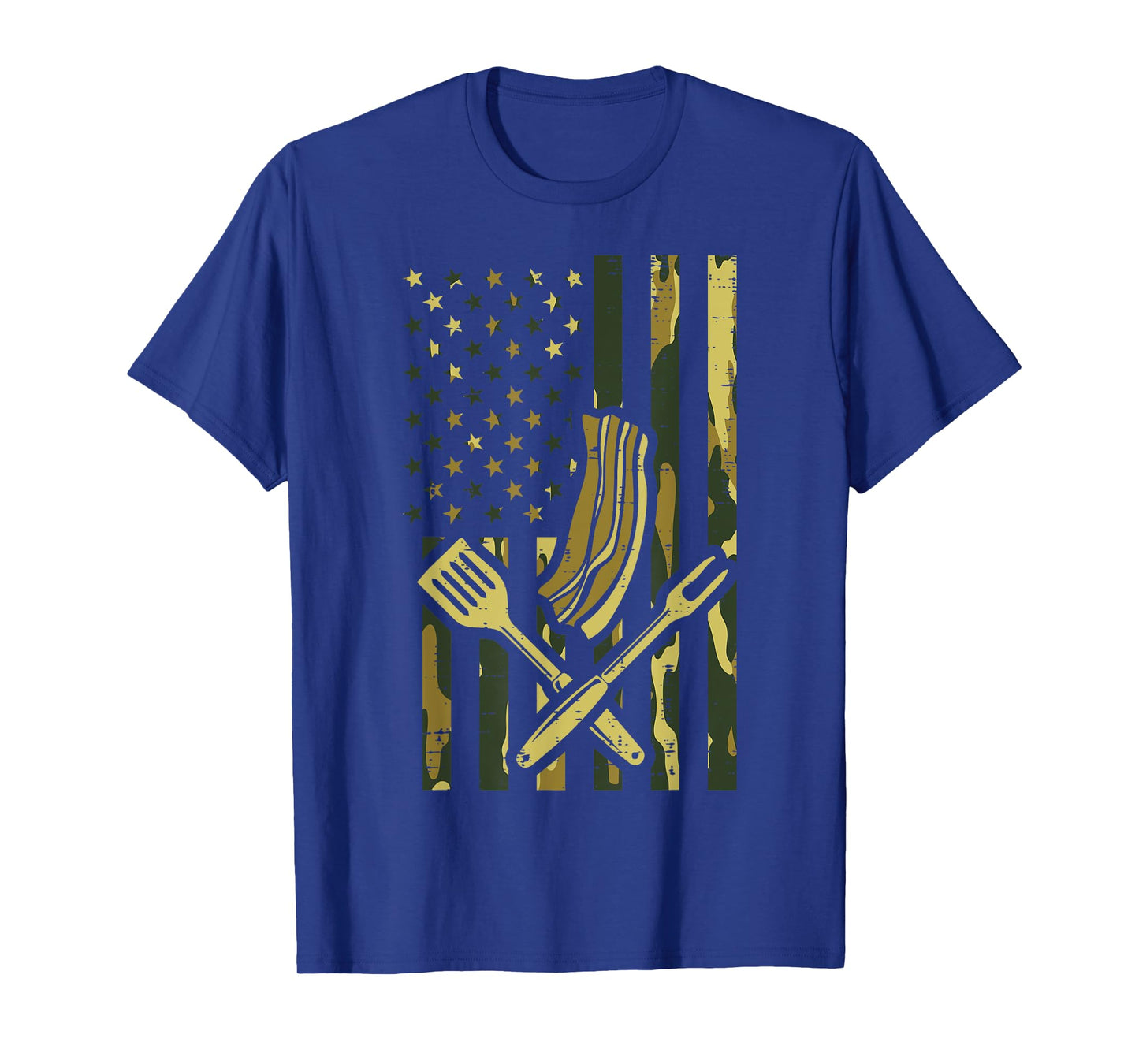 Camo US Flag Bbq Meat Grill Barbecue Patriot Men Women Kids T-Shirt
