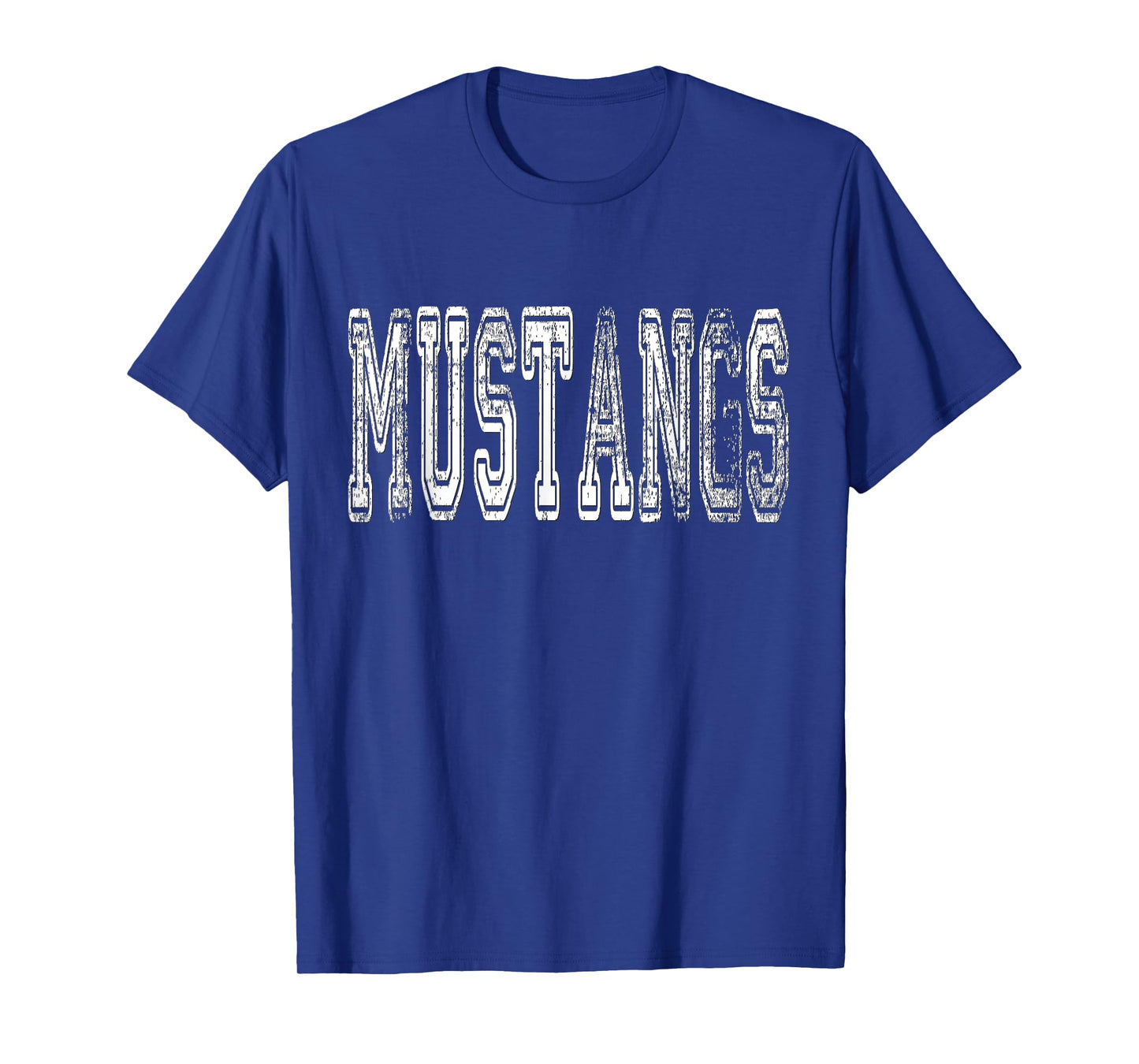 Mustangs Mascot Distressed Vintage School Sports Name Fans T-Shirt