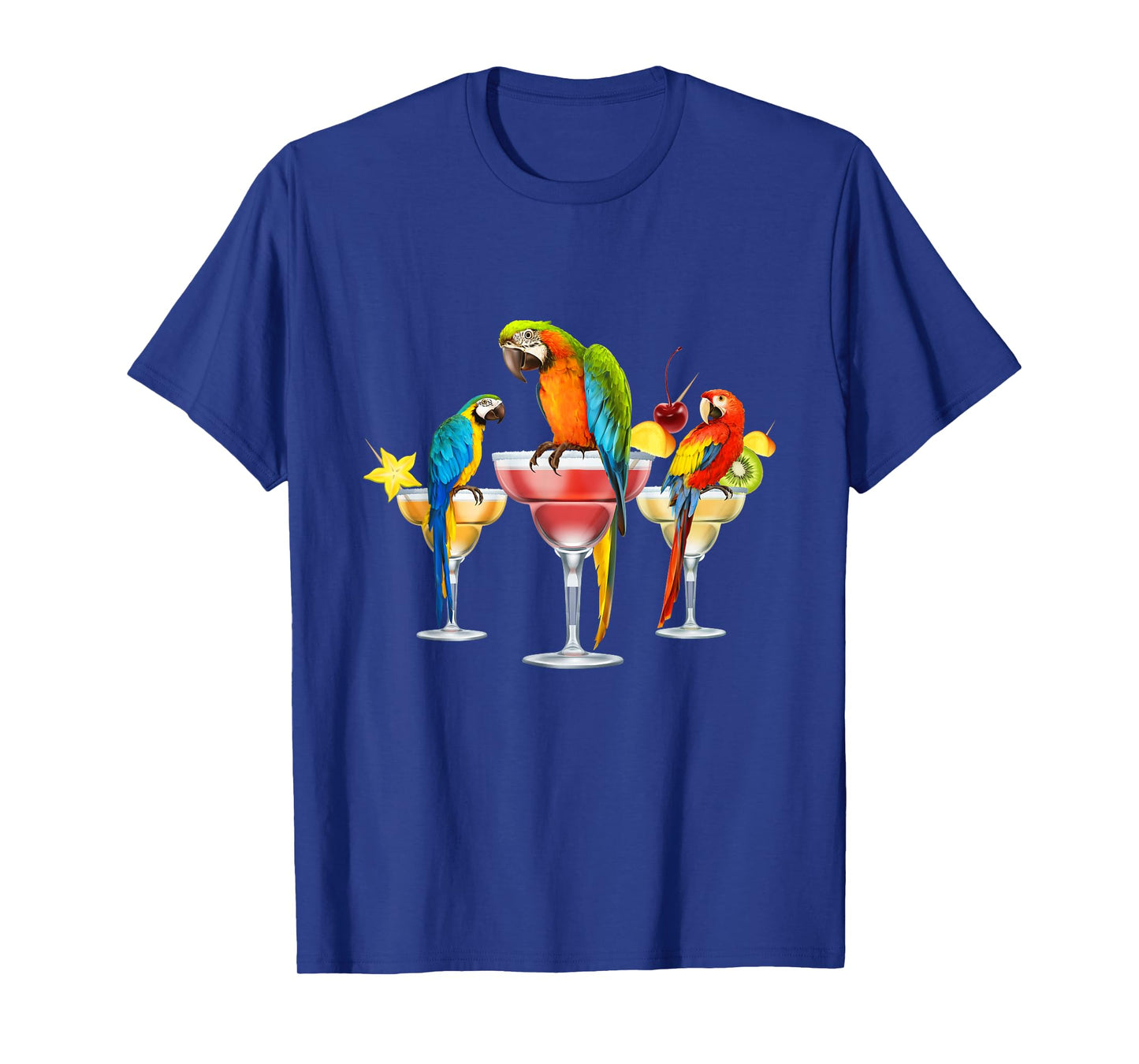 Parrots Drinking Margarita Tropical Birds Vacation Hawaiian T-Shirt