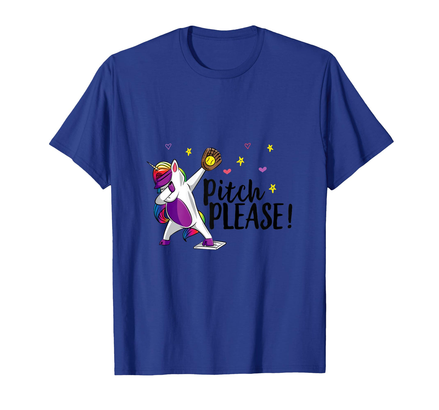 Dabbing Unicorn Funny Softball Pitcher Girls Pitch Please T-Shirt