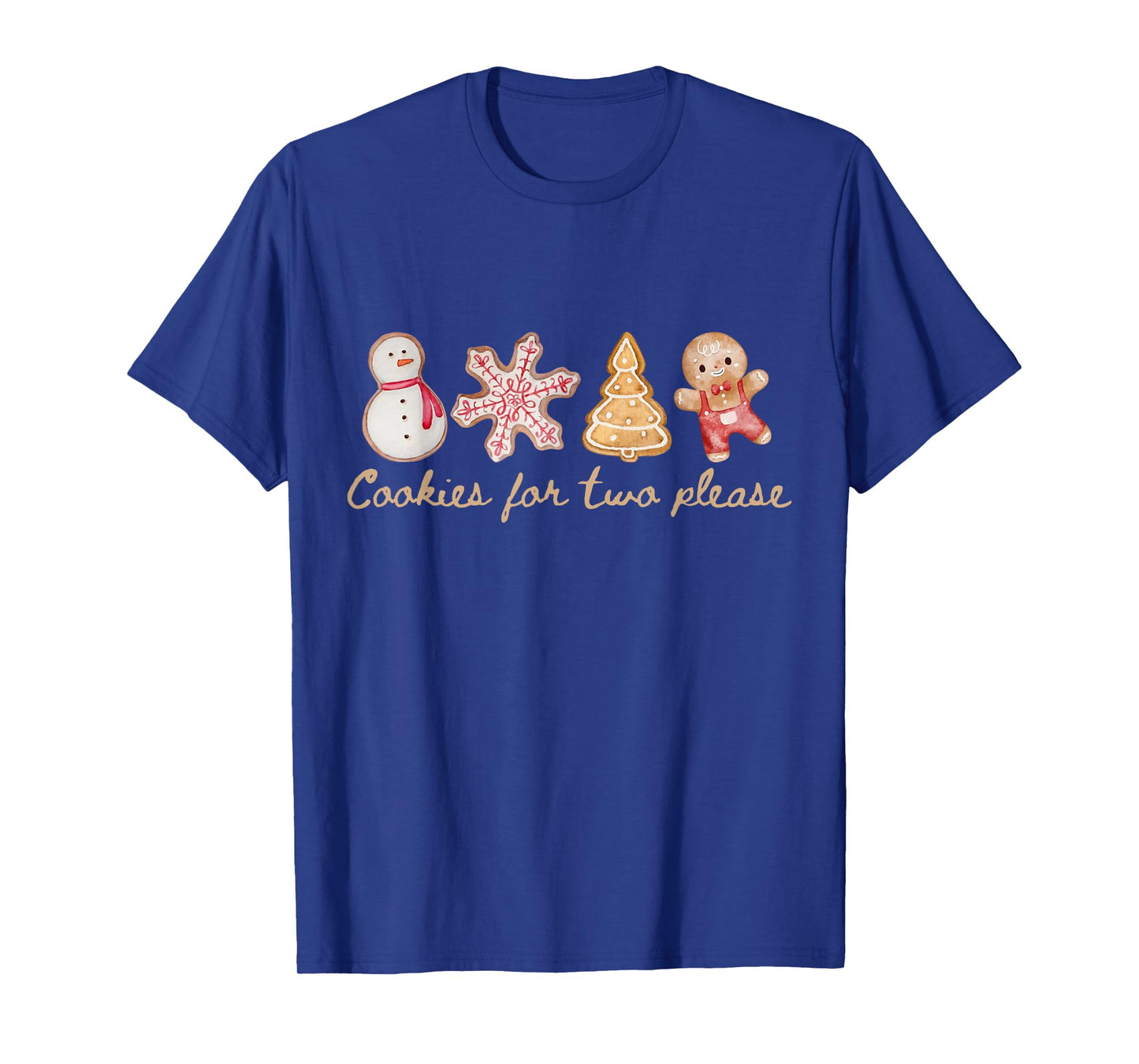 Funny Vintage Cookies For Two Please Pregnancy Mom Christmas T-Shirt