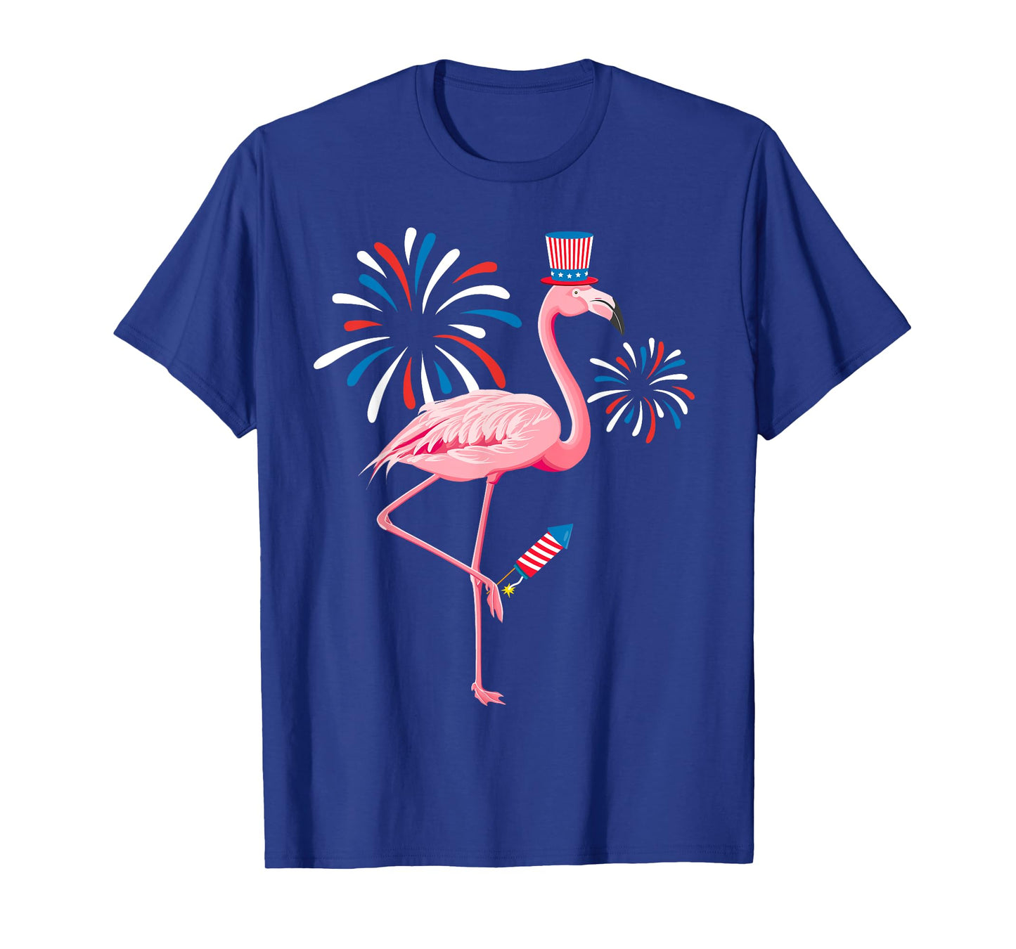 Cute 4th Of July Flamingo Fireworks Kids Toddler Boys Girls T-Shirt