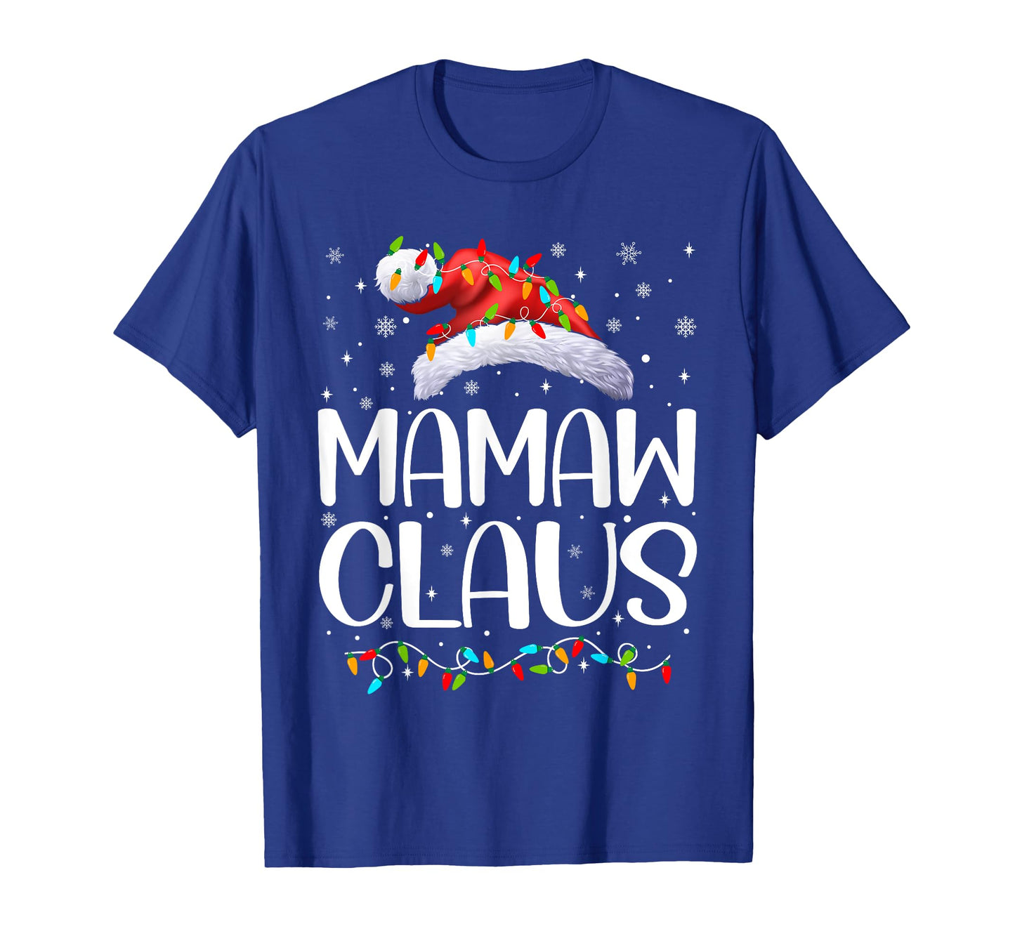 Mamaw Claus Xmas Lights Christmas Pajama Matching Family T-Shirt