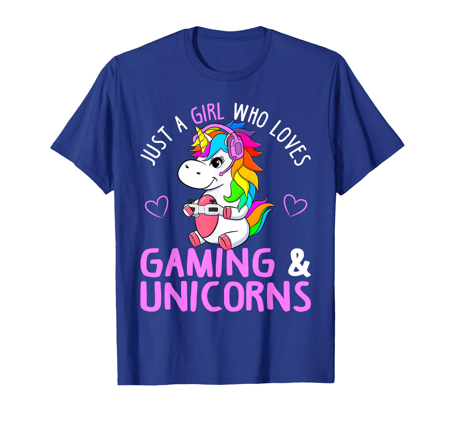 Just A Girl Who Loves Gaming and Unicorns Cute Gamer Gift T-Shirt