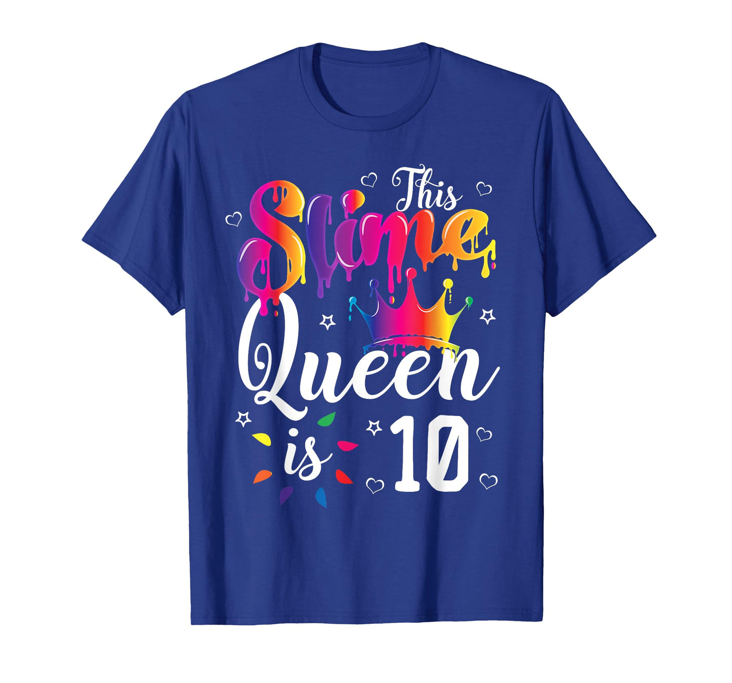 slime queen crown Birthday 10th gift for girls 10 years old T-Shirt