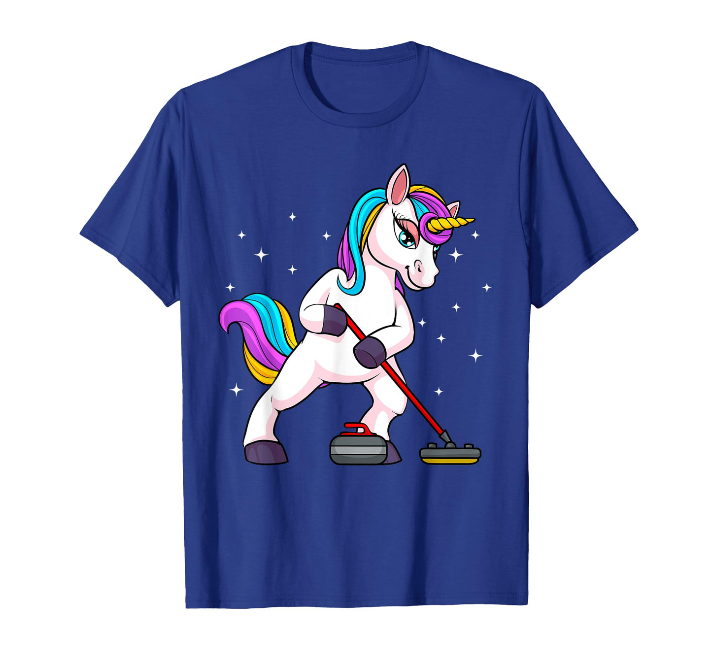 Cute Curling Art For Men Women Unicorn Curler Curling Sport T-Shirt