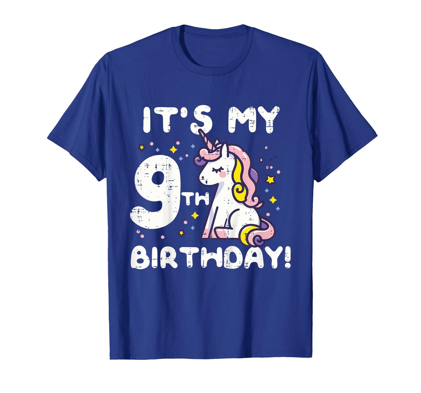 Its My 9th Birthday Unicorn Cute 9 Year Old Bday Girls Kids T-Shirt