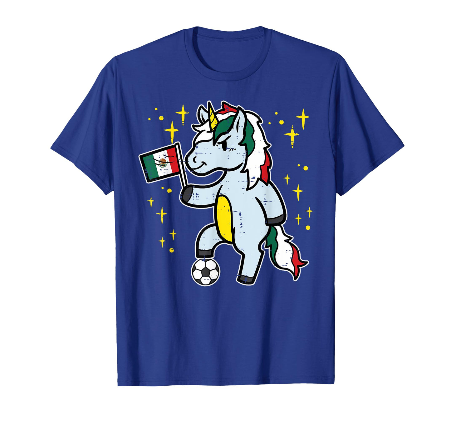 Mexico Flag Unicorn Football Soccer Fan Women Girls Kids T-Shirt