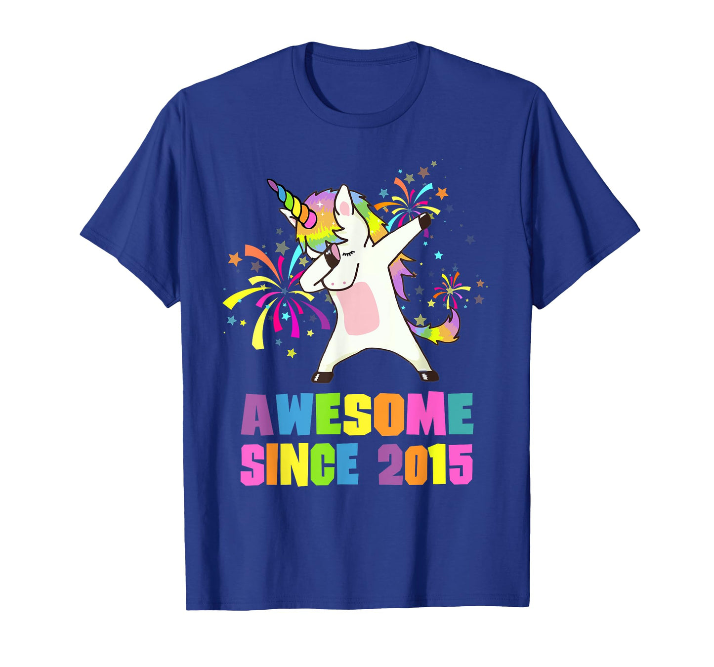 10 Years Old 10th Birthday Awesome Since 2015 Unicorn T-Shirt