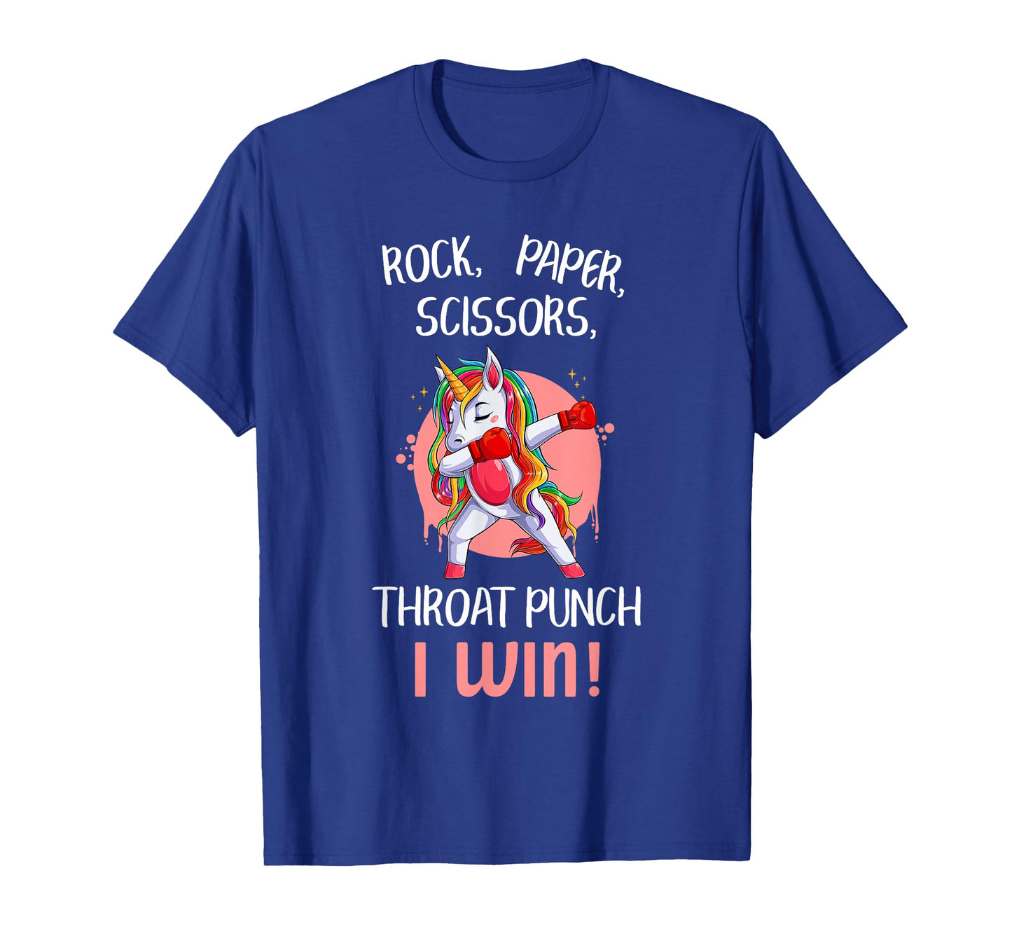 Rock Paper Scissors Throat Punch I Win Unicorn Boxing Boxers T-Shirt