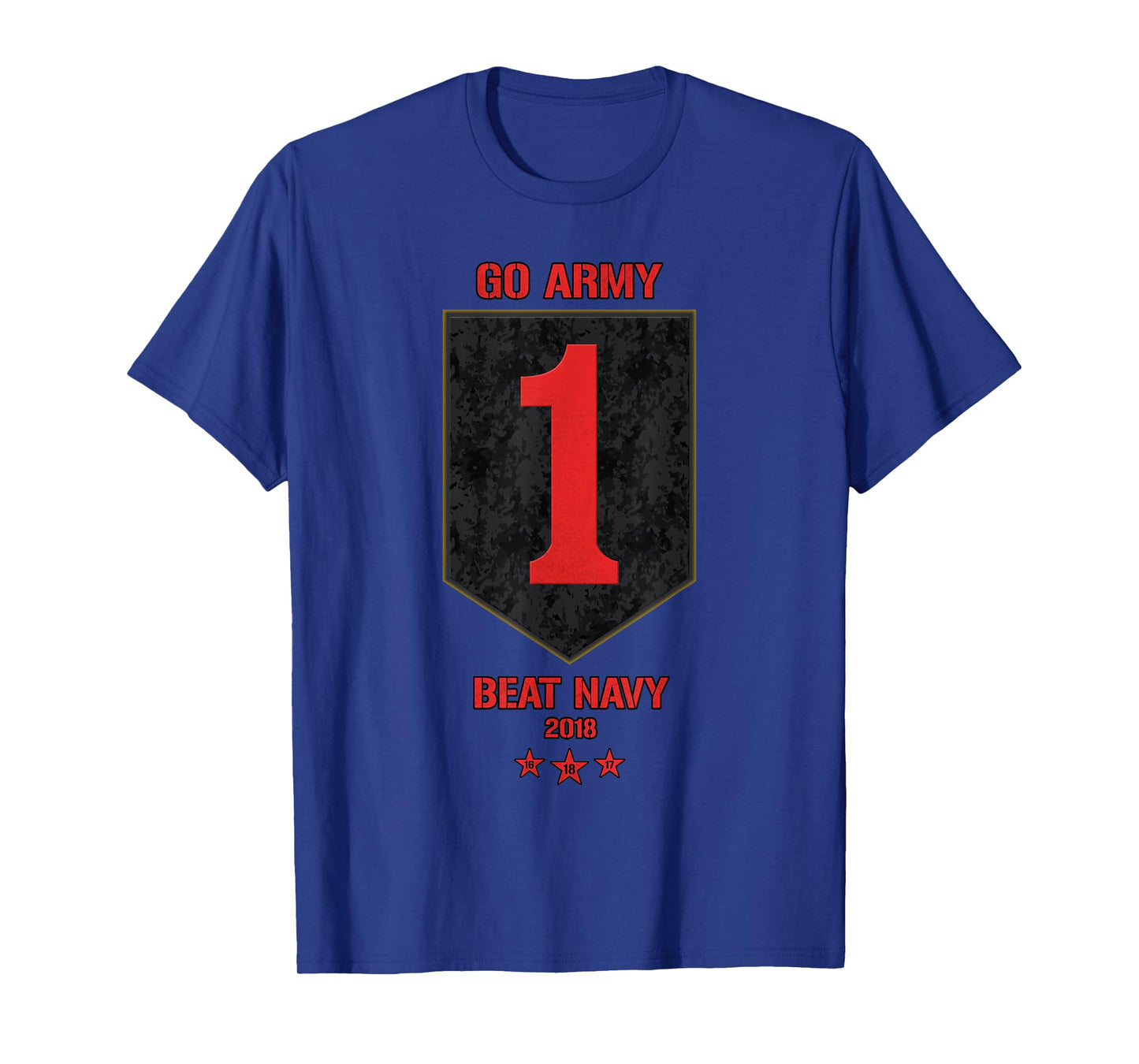 Veterans & Armed Forces Design (VAFD) Go Army! Beat Navy! 2018 Black Adult Men's Classic Fit Short Sleeve Crew Neck T-Shirt