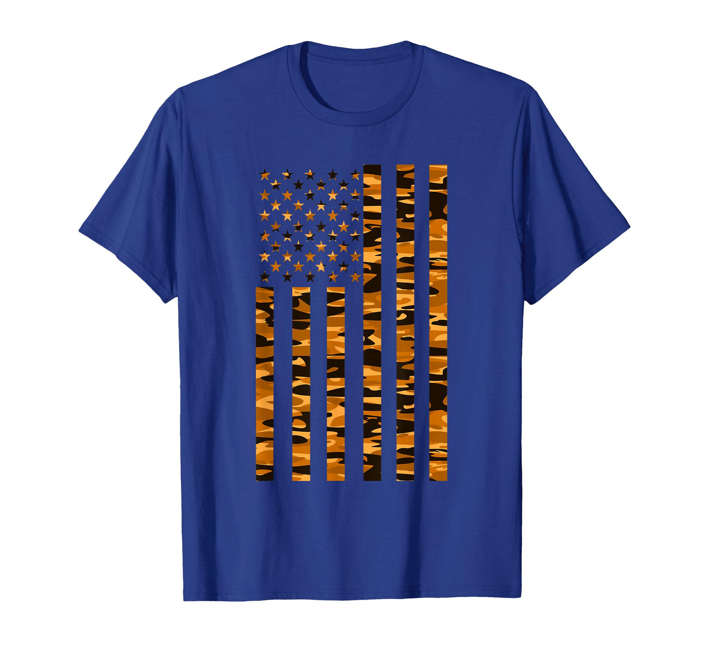 Hunter Orange Camo USA Flag Camouflage Women Men T-Shirt