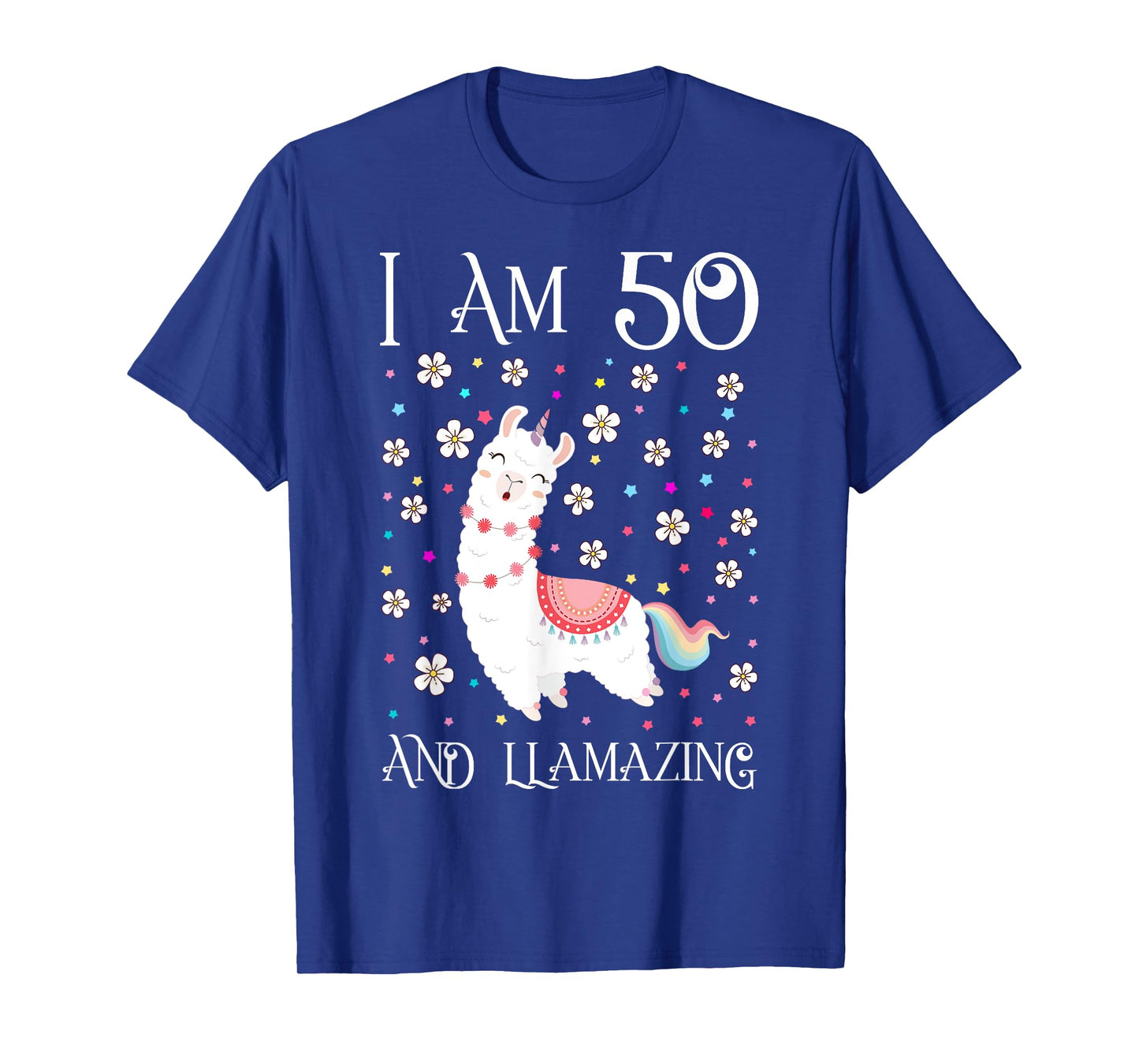 I am 50 Years Old Llamazing Cute Llama 50th Girl Birthday T-Shirt