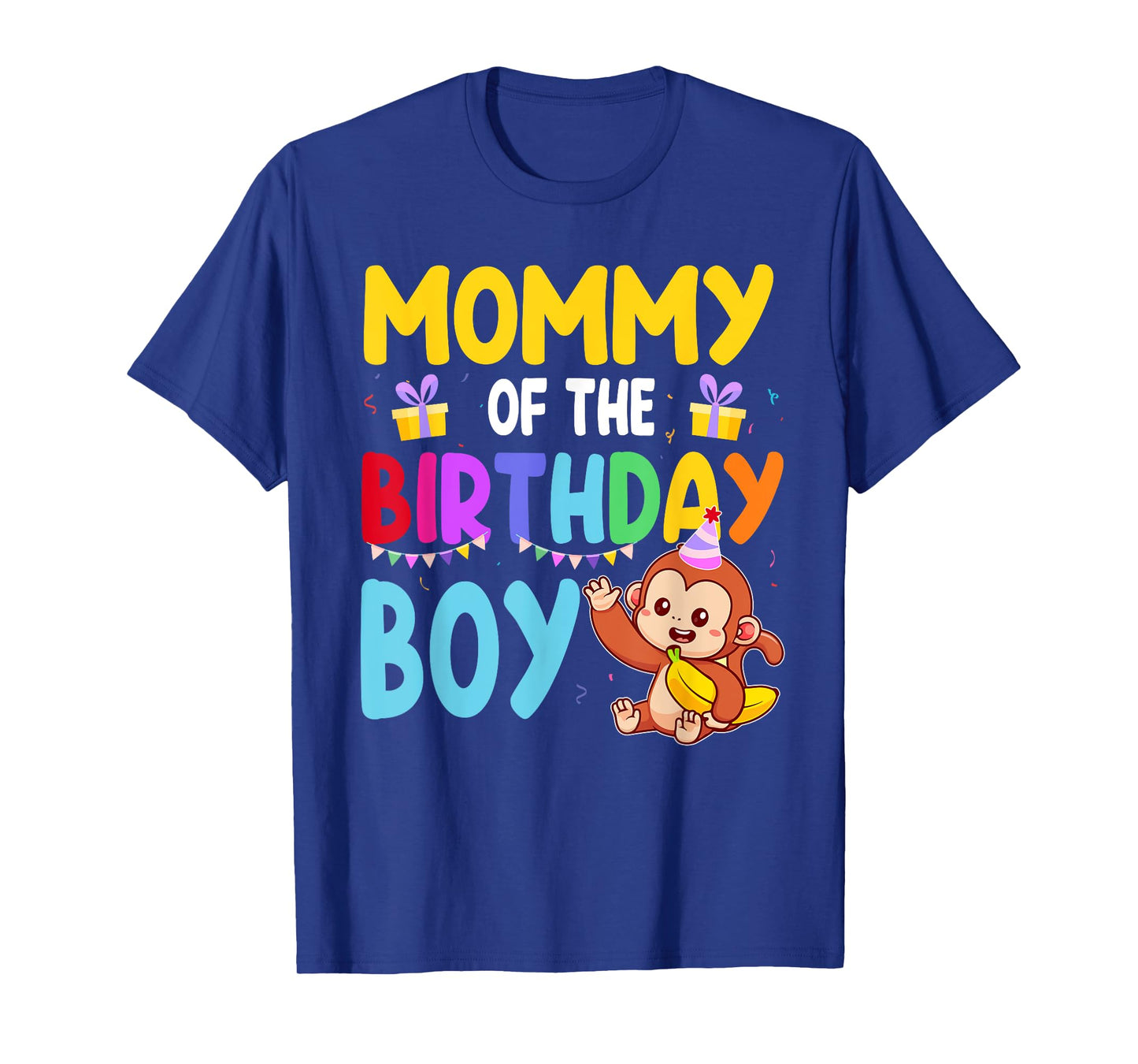 Mommy Of The Birthday Boy Monkey Family Matching T-Shirt