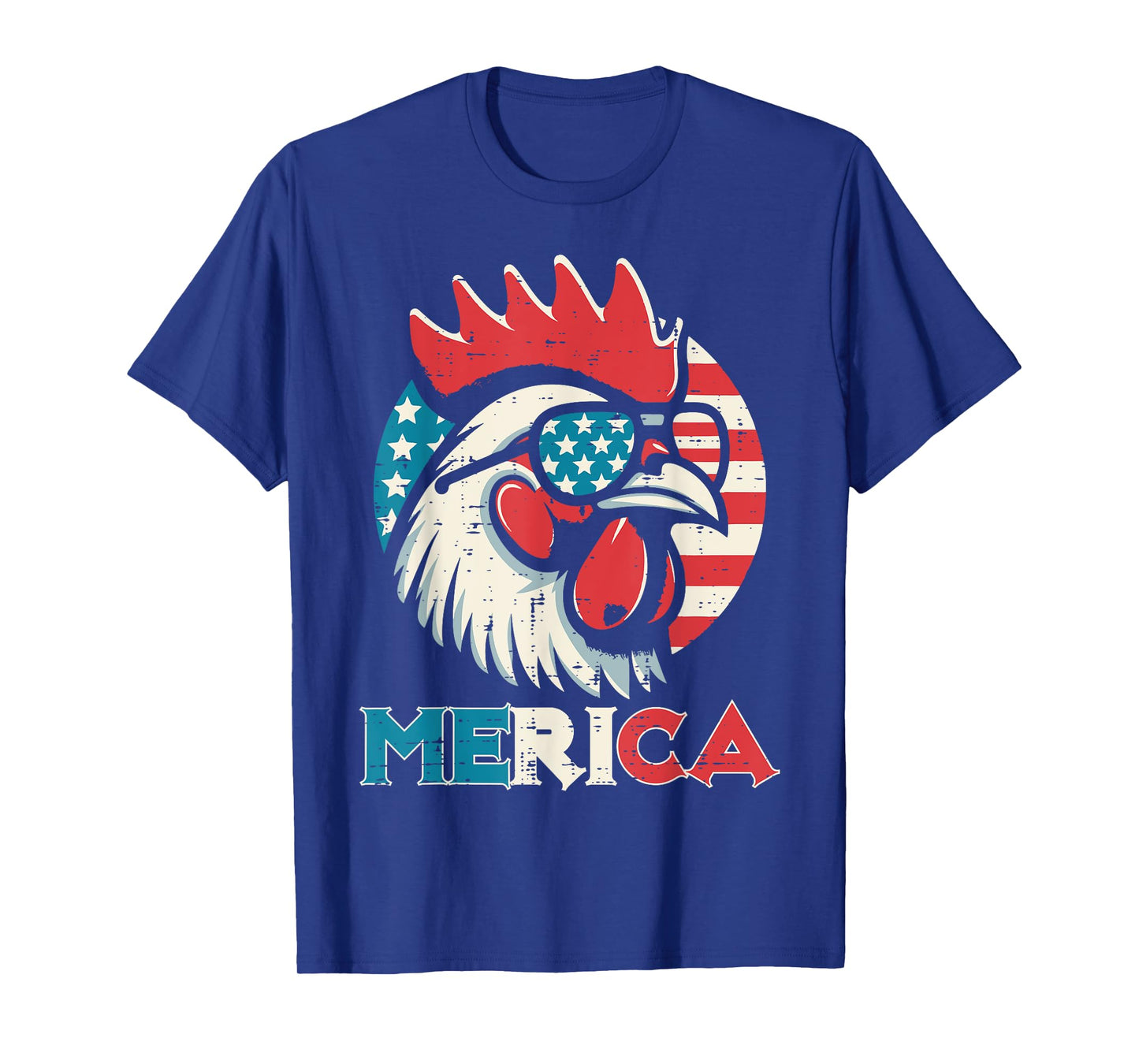 4th Of July Chicken Merica USA Flag Patriot Men Women Kids T-Shirt