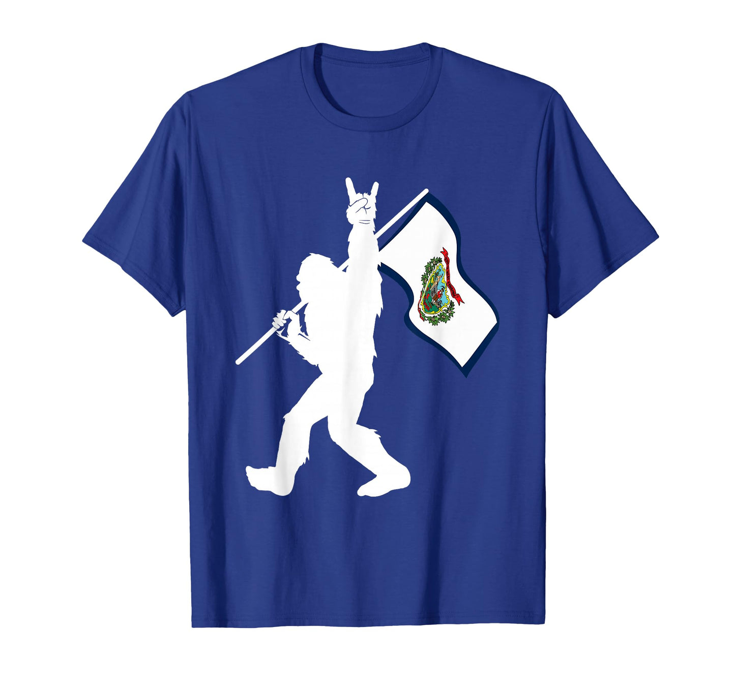 Vintage State of West Virginia Flag Bigfoot Rock On Believer T-Shirt