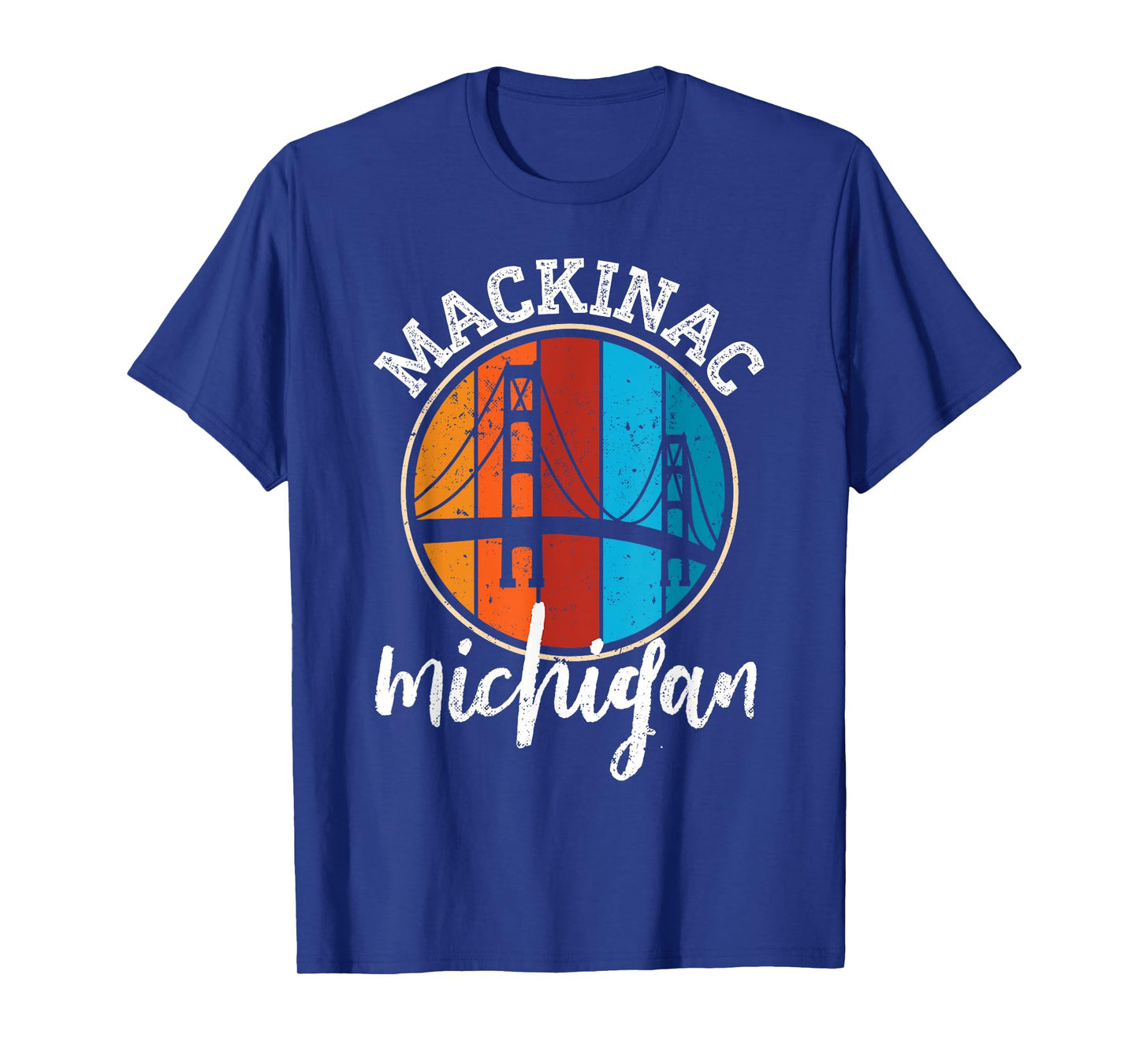 Retro Mackinac Bridge Mackinaw Vintage Michigan Souvenir T-Shirt
