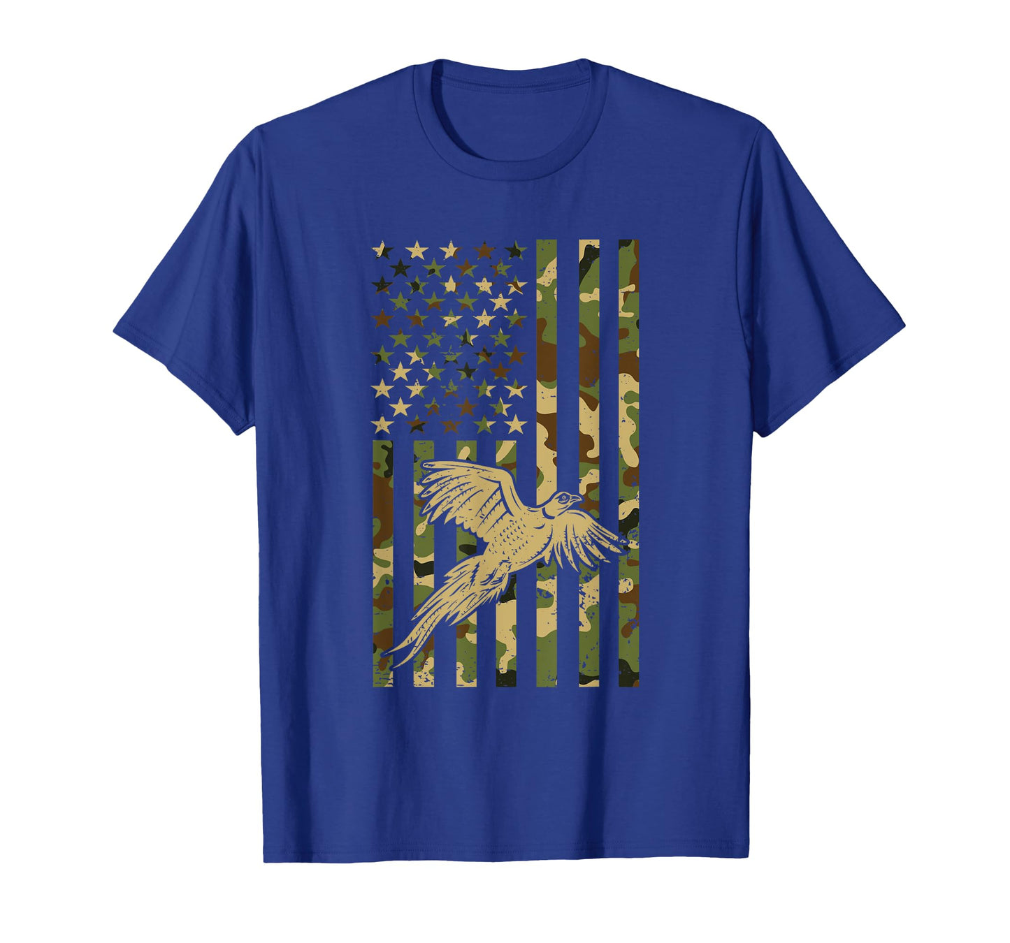 Pheasant Hunting Bird Hunter Hunting American Flag Camo Women Men T-Shirt
