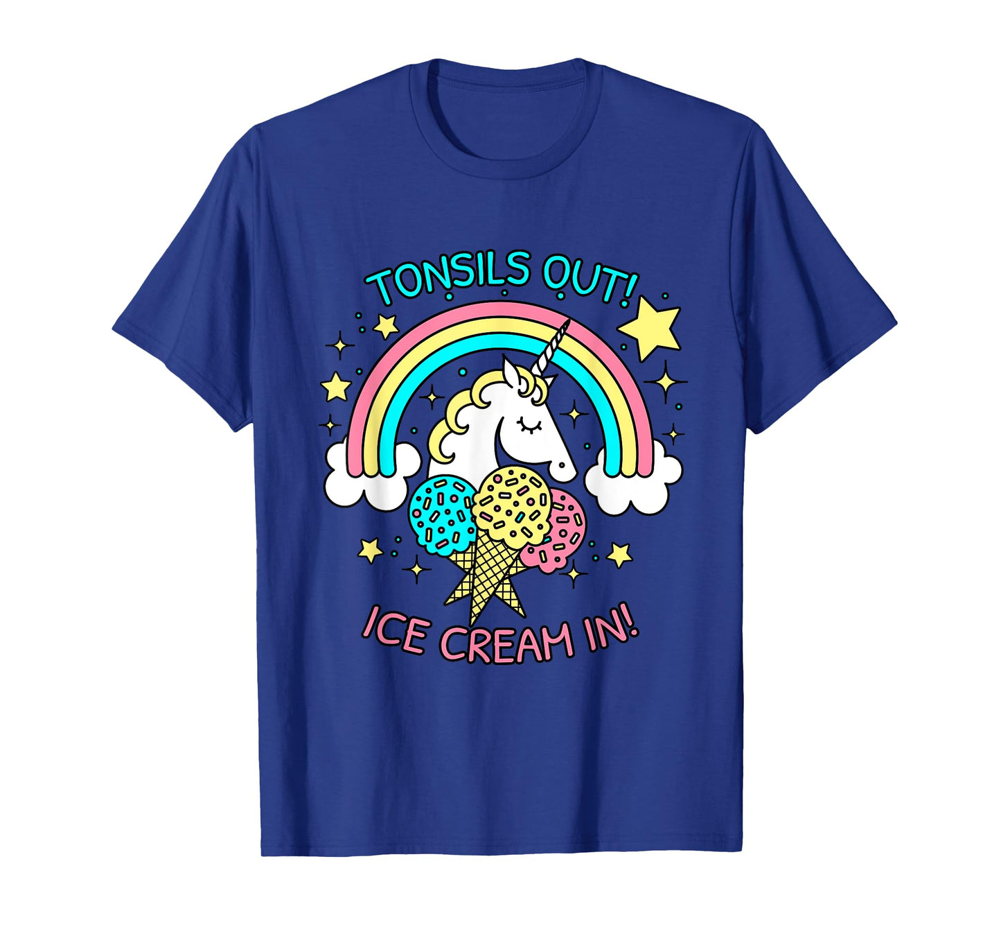 Tonsils out Ice Cream in Unicorn Get Well recovery design T-Shirt
