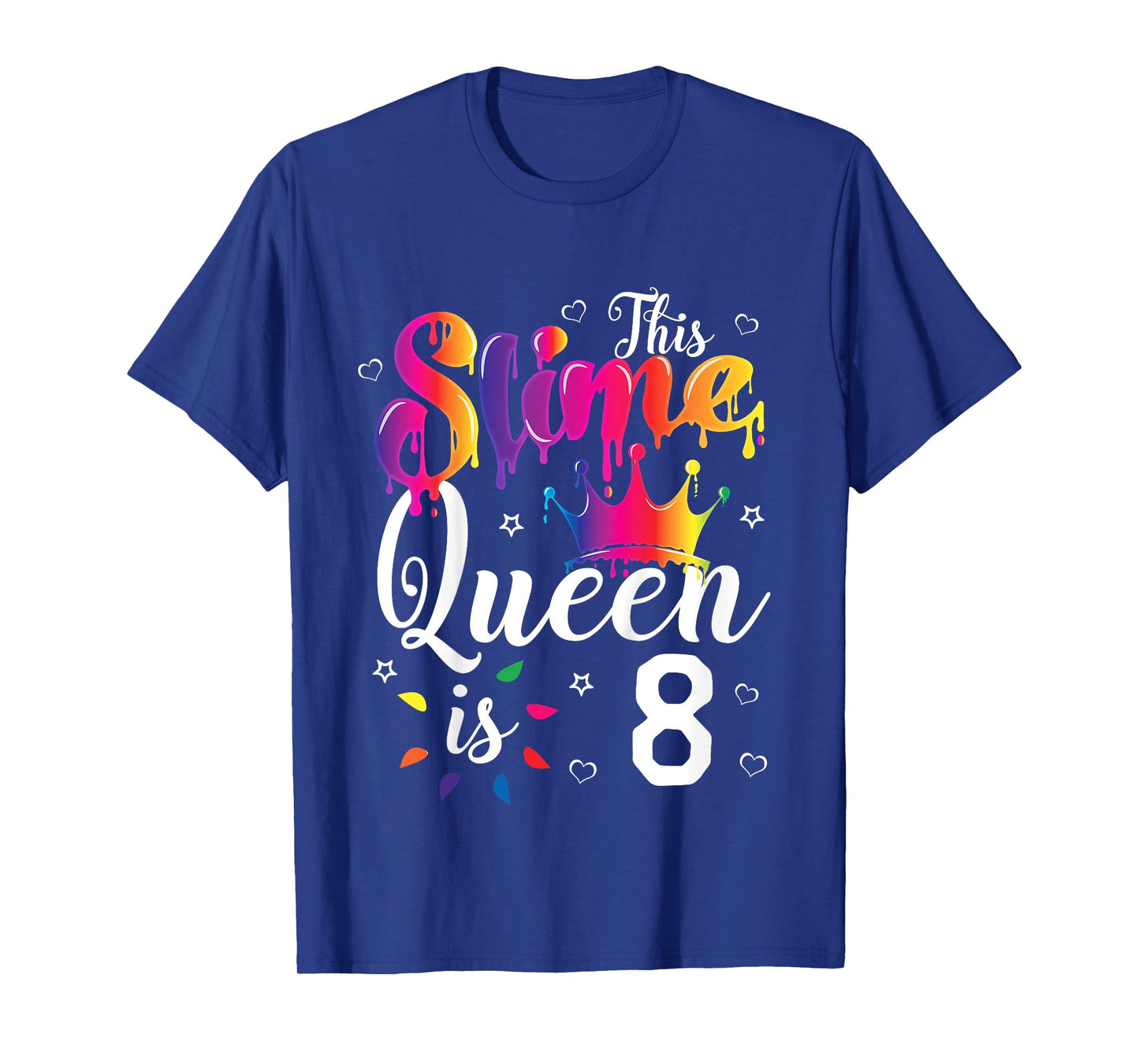 slime queen crown Birthday 8th gift for girls 8 years old T-Shirt