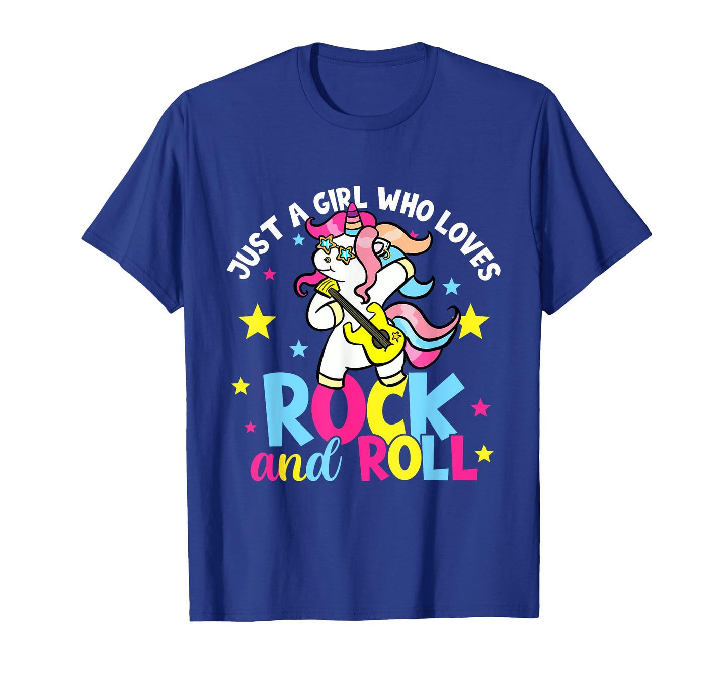 Just A Girl Who Loves Rock And Roll Funny Unicorn Lover T-Shirt