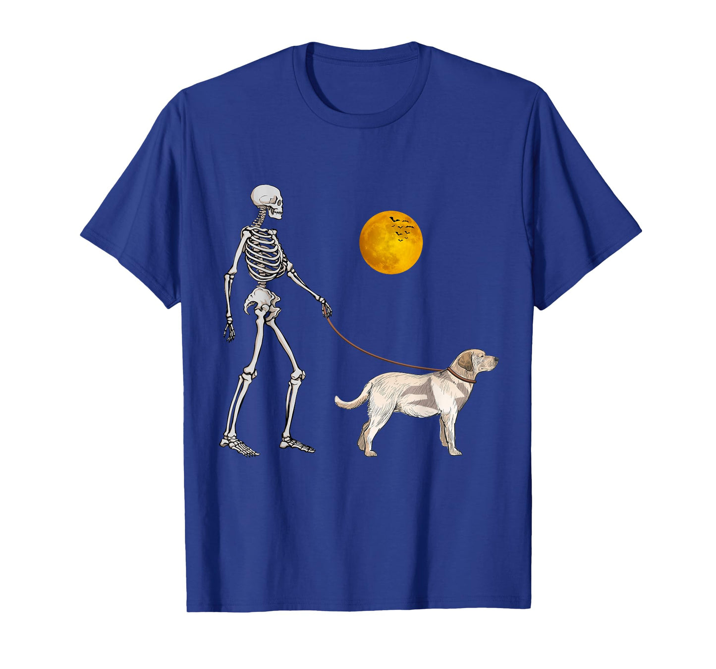 Labrador Retriever Skeleton Dog Walking Halloween Costume T-Shirt
