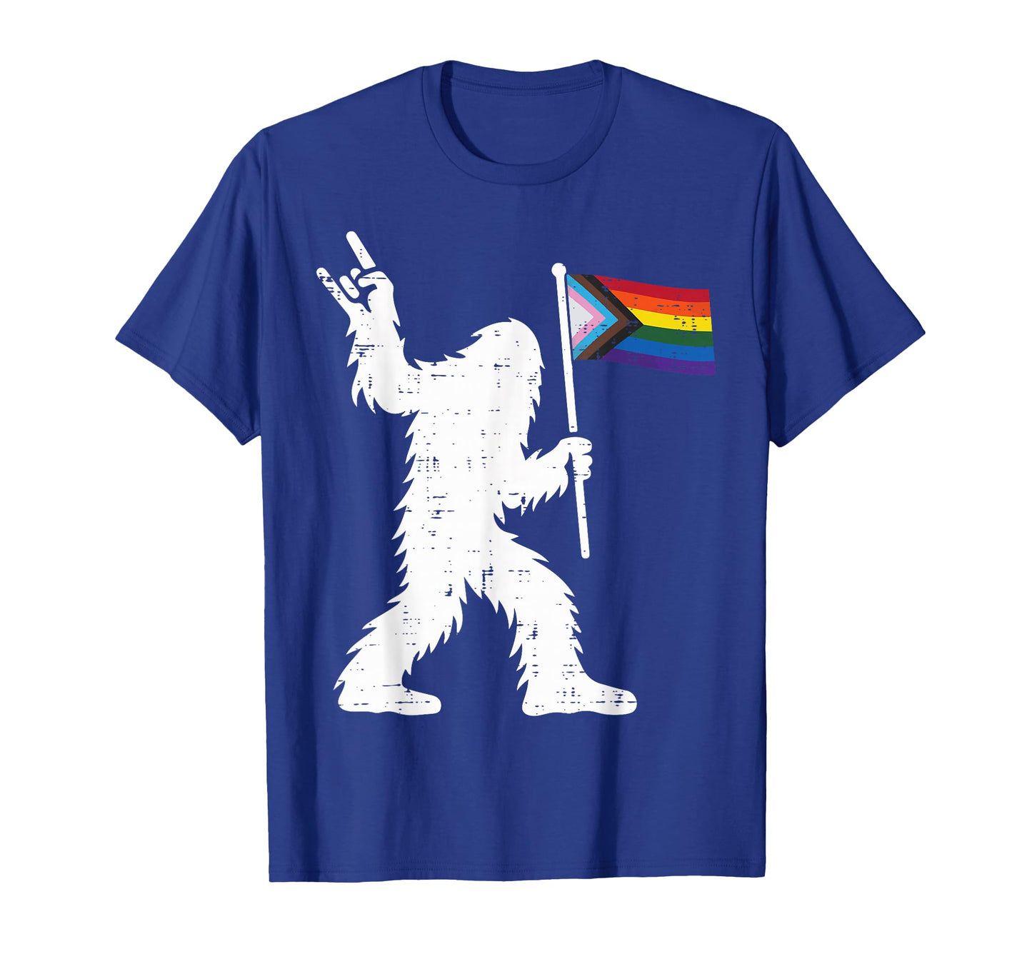 Gay Pride Month Bigfoot Sasquatch LGBTQ Ally Rainbow Flag T-Shirt