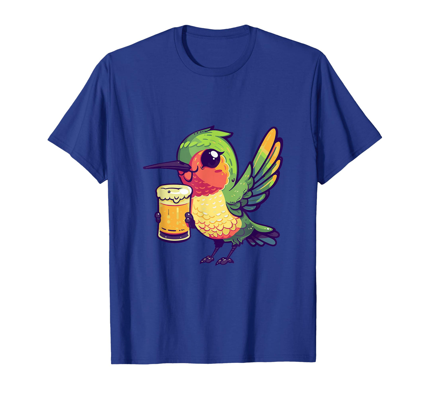 Humming Bird Drinking Beer Comic T-Shirt