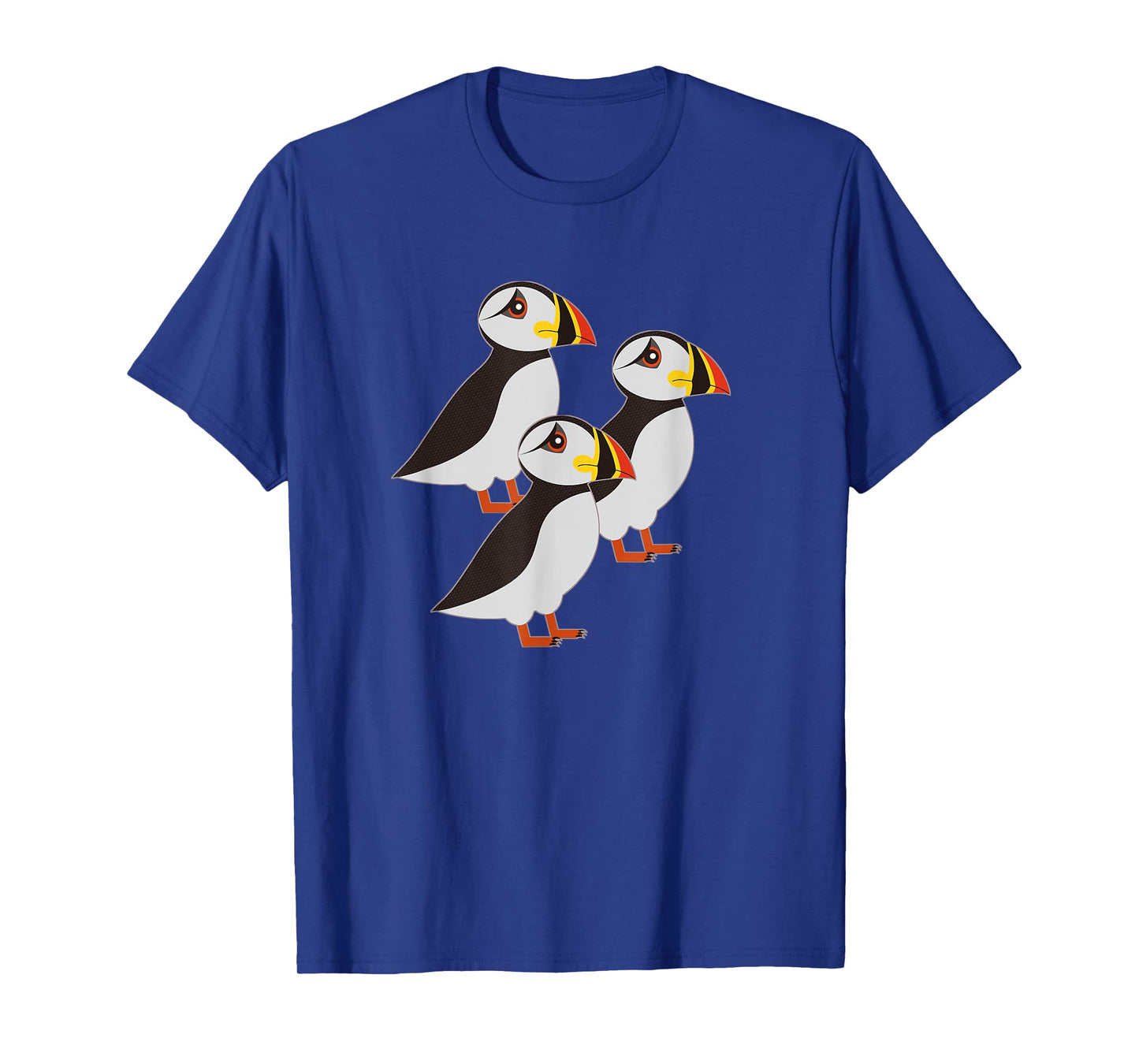 Three Puffin Bird Colorful Beak Coastal T-Shirt