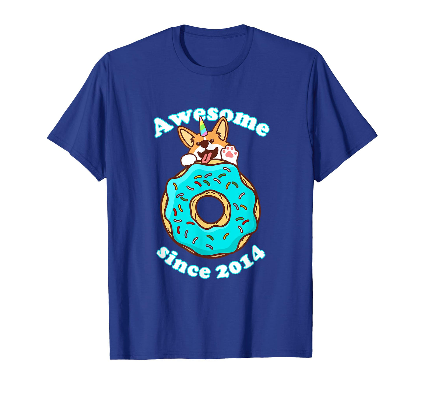 Awesome since 2014 Puppy Donut Welsh Corgi Birthday Childs T-Shirt