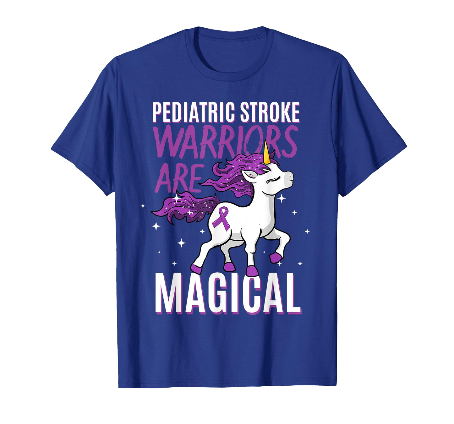 Pediatric Stroke Warrior Magical Unicorn Purple Hemorrhagic T-Shirt