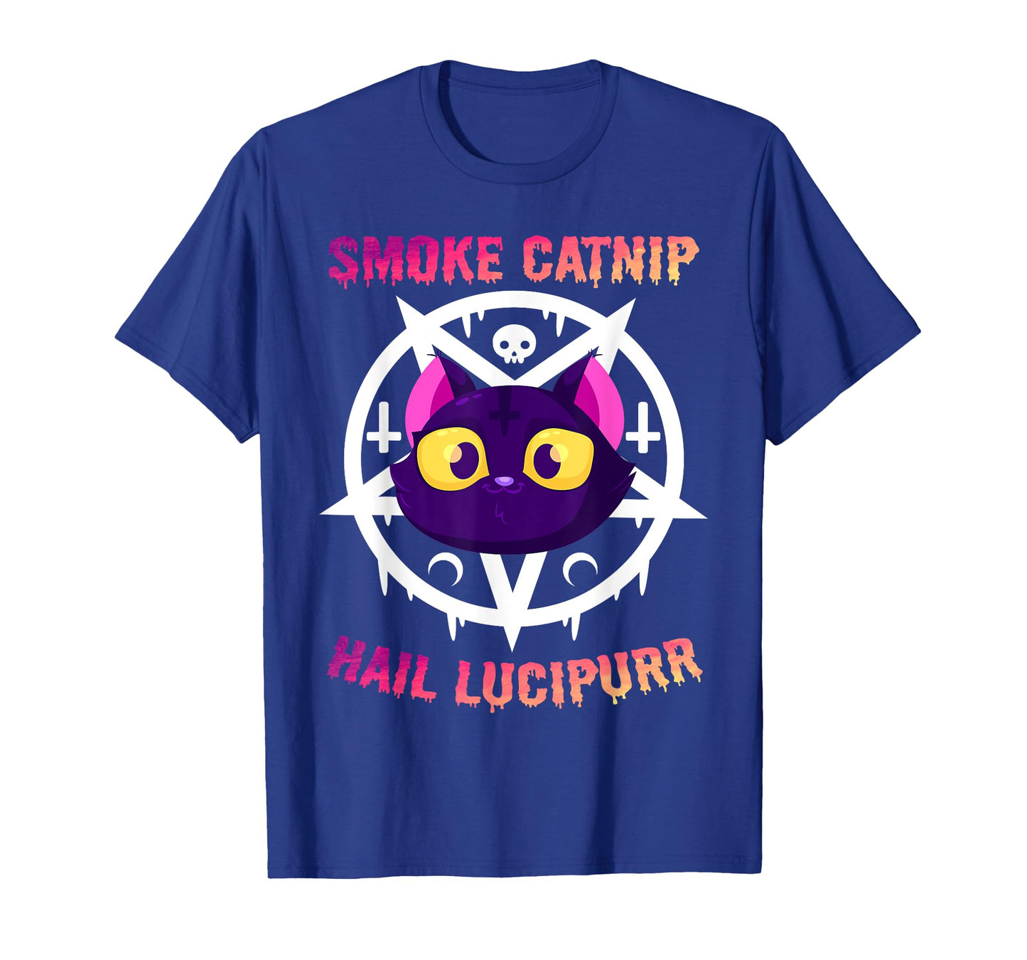 Smoke Catnip Hail Lucipurr, Funny Satanic Cat KittyCorn Meme T-Shirt for Men Women