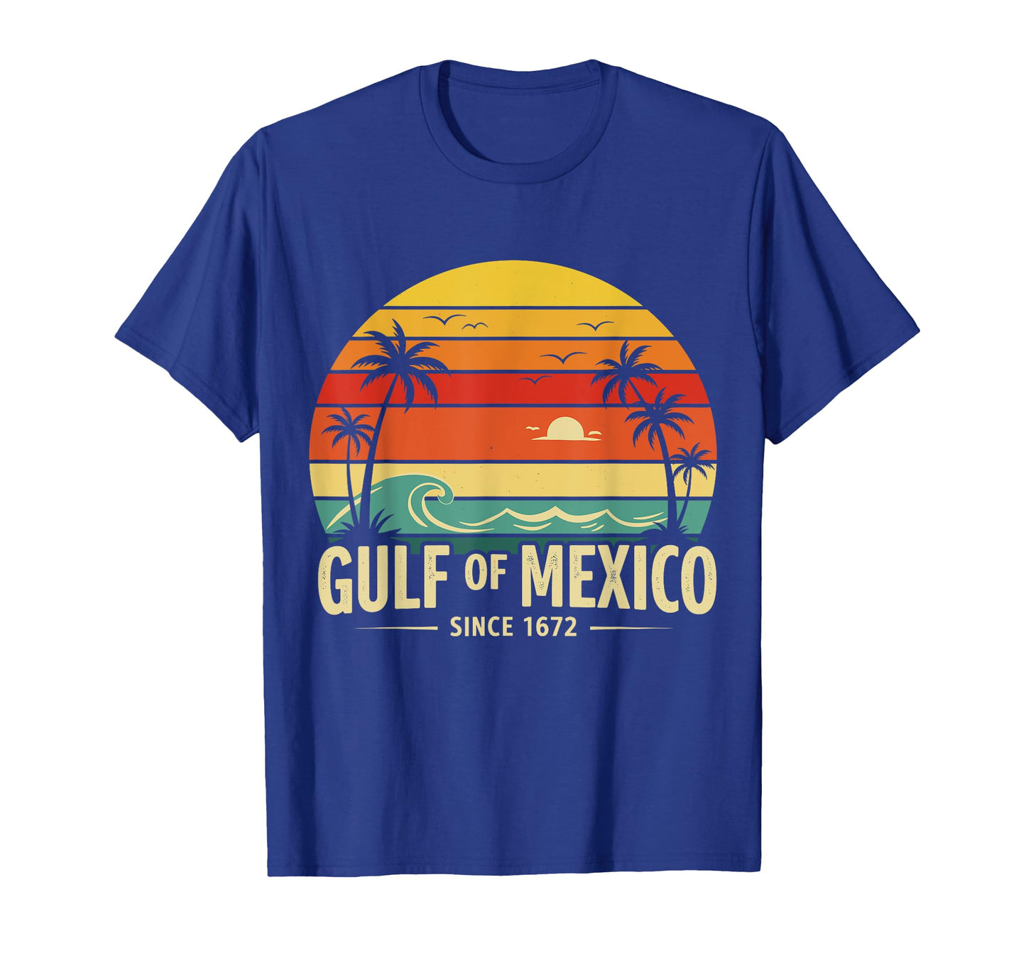 Gulf of Mexico Since 1672 Sunset Vibes Vintage Tee Men Women T-Shirt