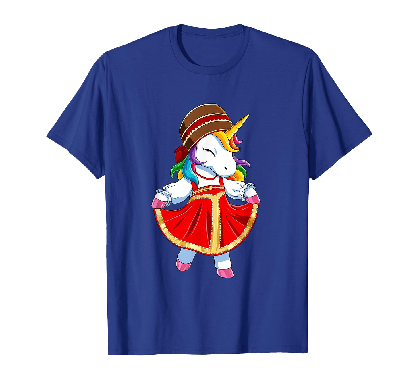 Russia unicorn in Russian clothing T-Shirt