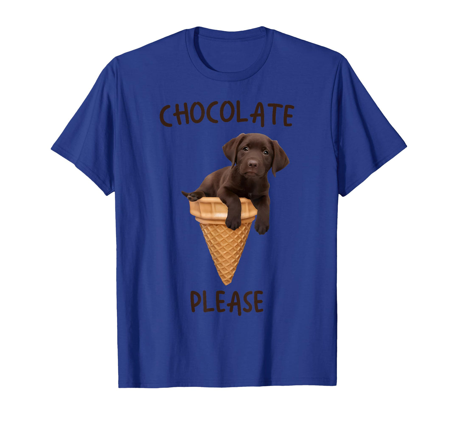 Chocolate Lab Waffle Cone Ice Cream Cute Labrador Puppy Dog T-Shirt for Men Women Kids